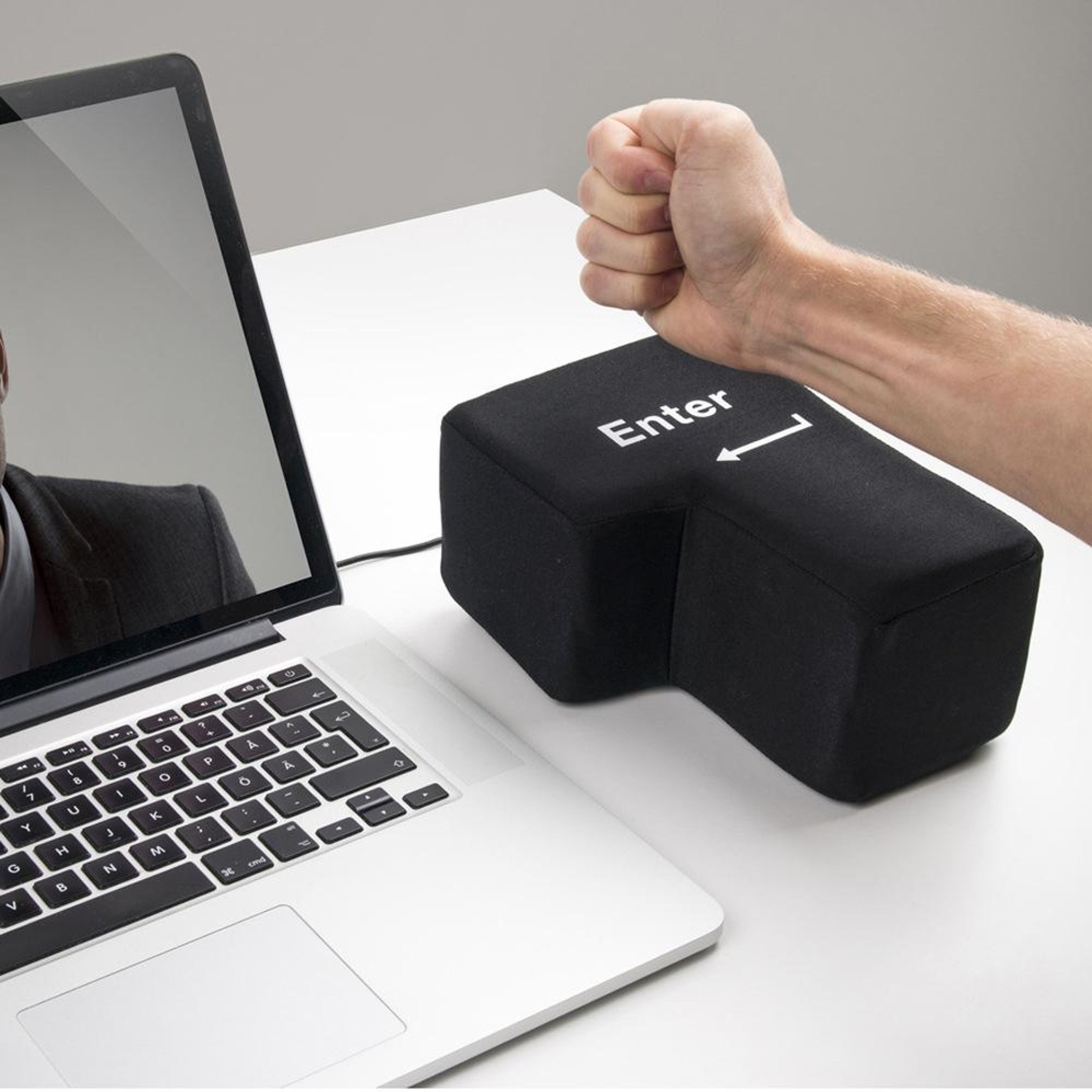 USB Giant Enter Key Stress Relief Pillow  Soft Desk Cushion & Fun Office Gadget – view 1