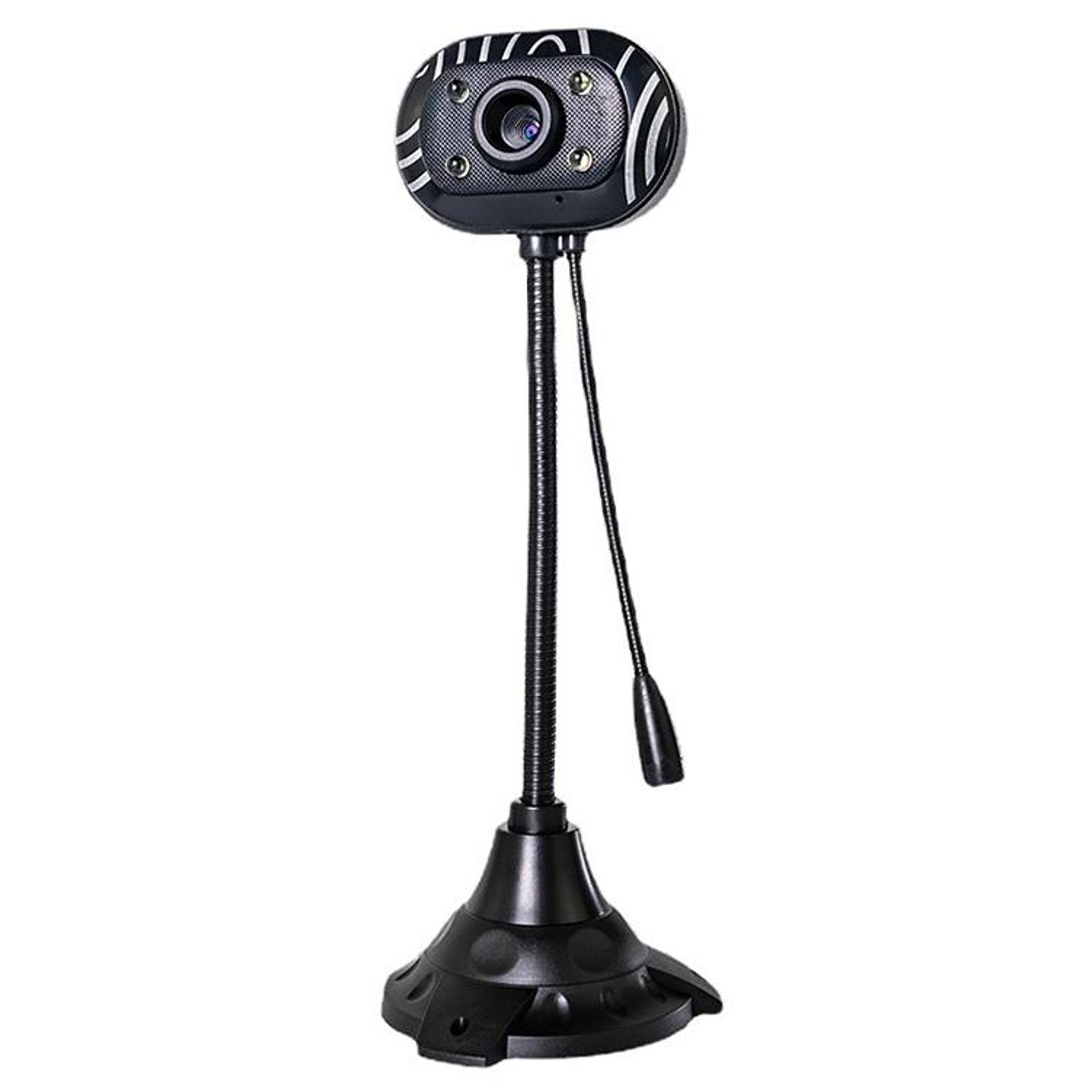 BrightView USB Webcam with Microphone & 4 LED Lights – Driverless USB 2.0 PC Camera – view 1