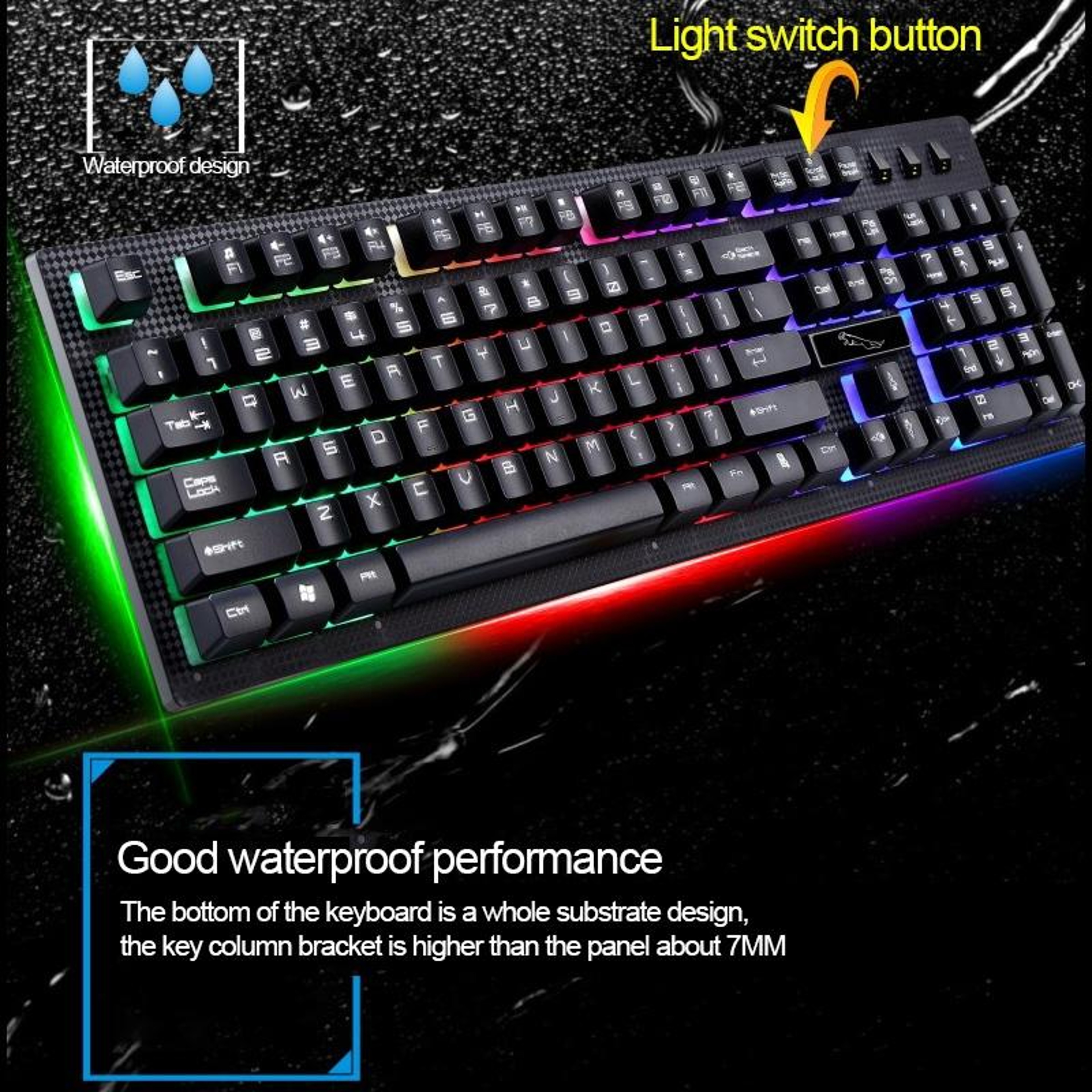 ZGB G20 RGB Gaming Keyboard 104-Key Wired Mechanical Feel Backlit Keyboard – view 3