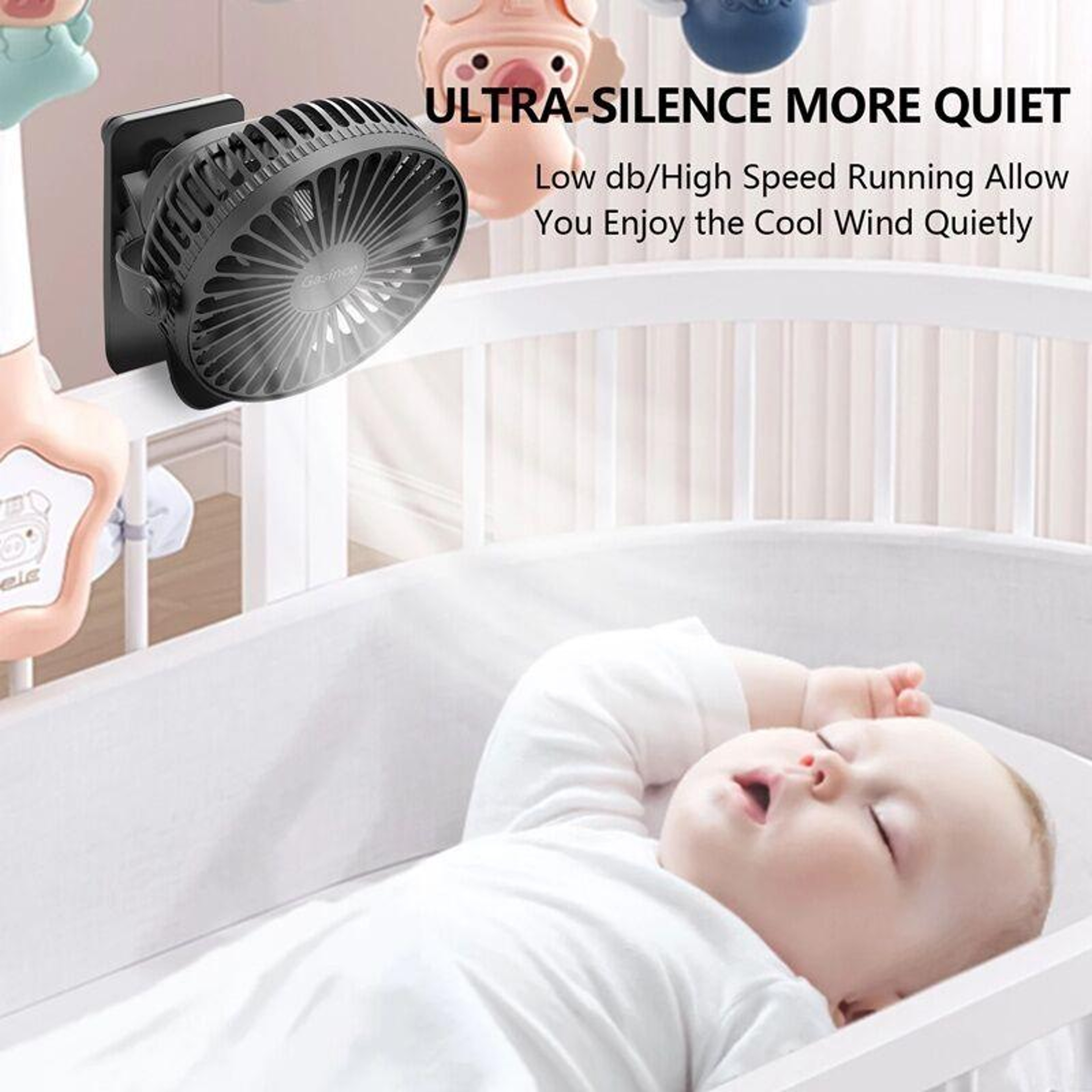 Portable USB Clip Fan with 360° Rotation, 3-Speed Cooling & Desktop Stand – view 5