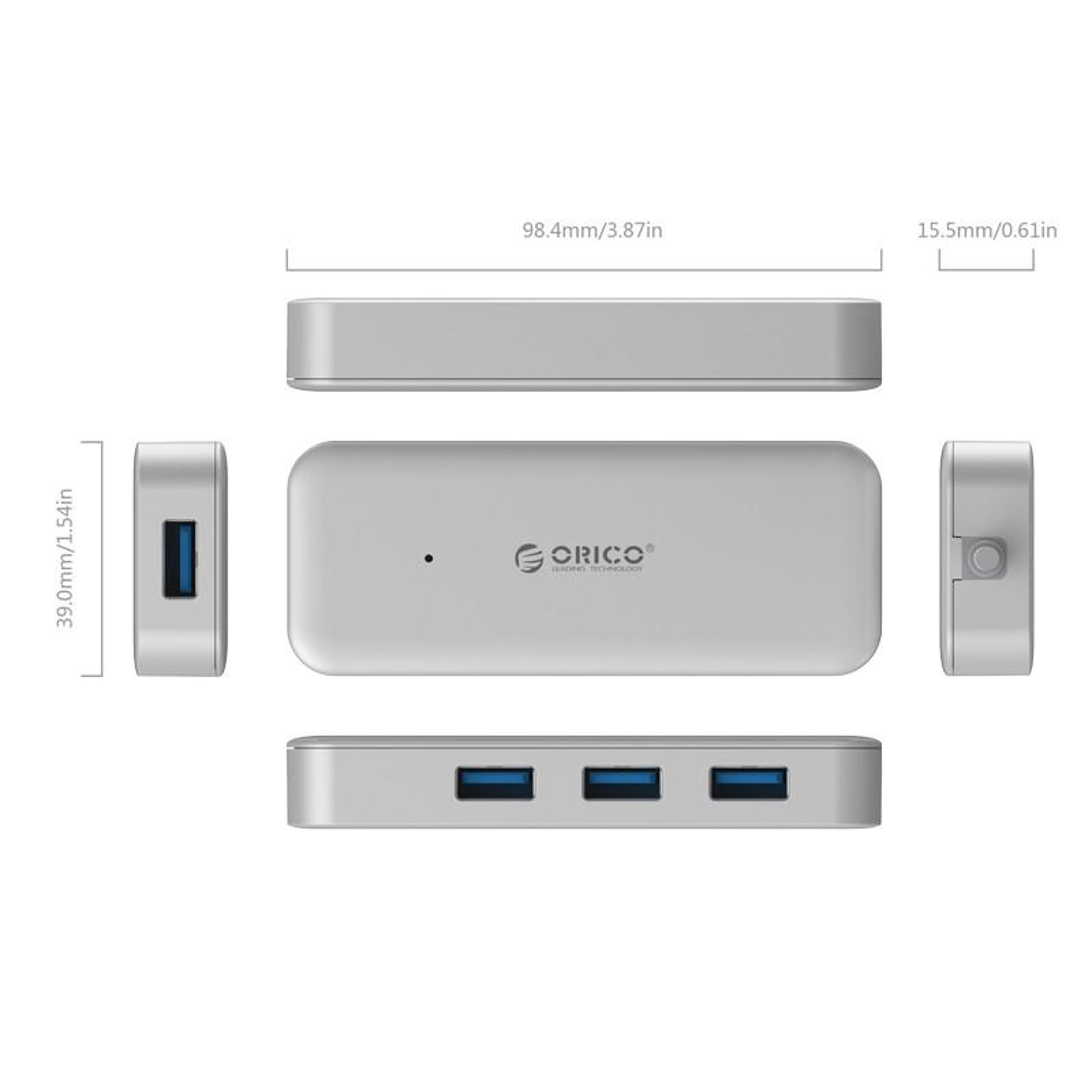 USB C Hub 4 Port USB 3.0 Expansion Hub with 5Gbps High-Speed Data Transfer – view 2