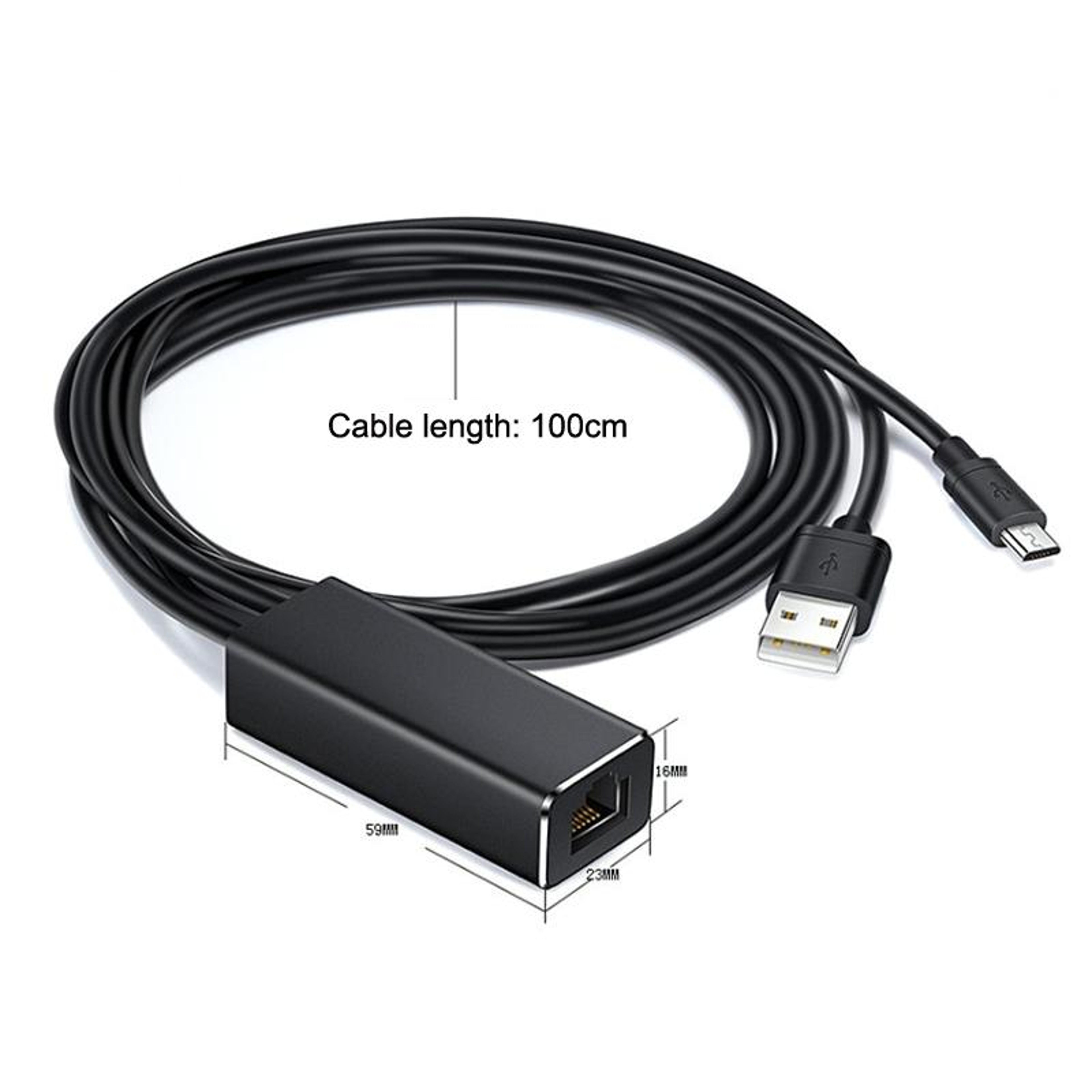 Micro USB to RJ45 Ethernet Adapter 100Mbps Stable Wired Network Connector – view 2