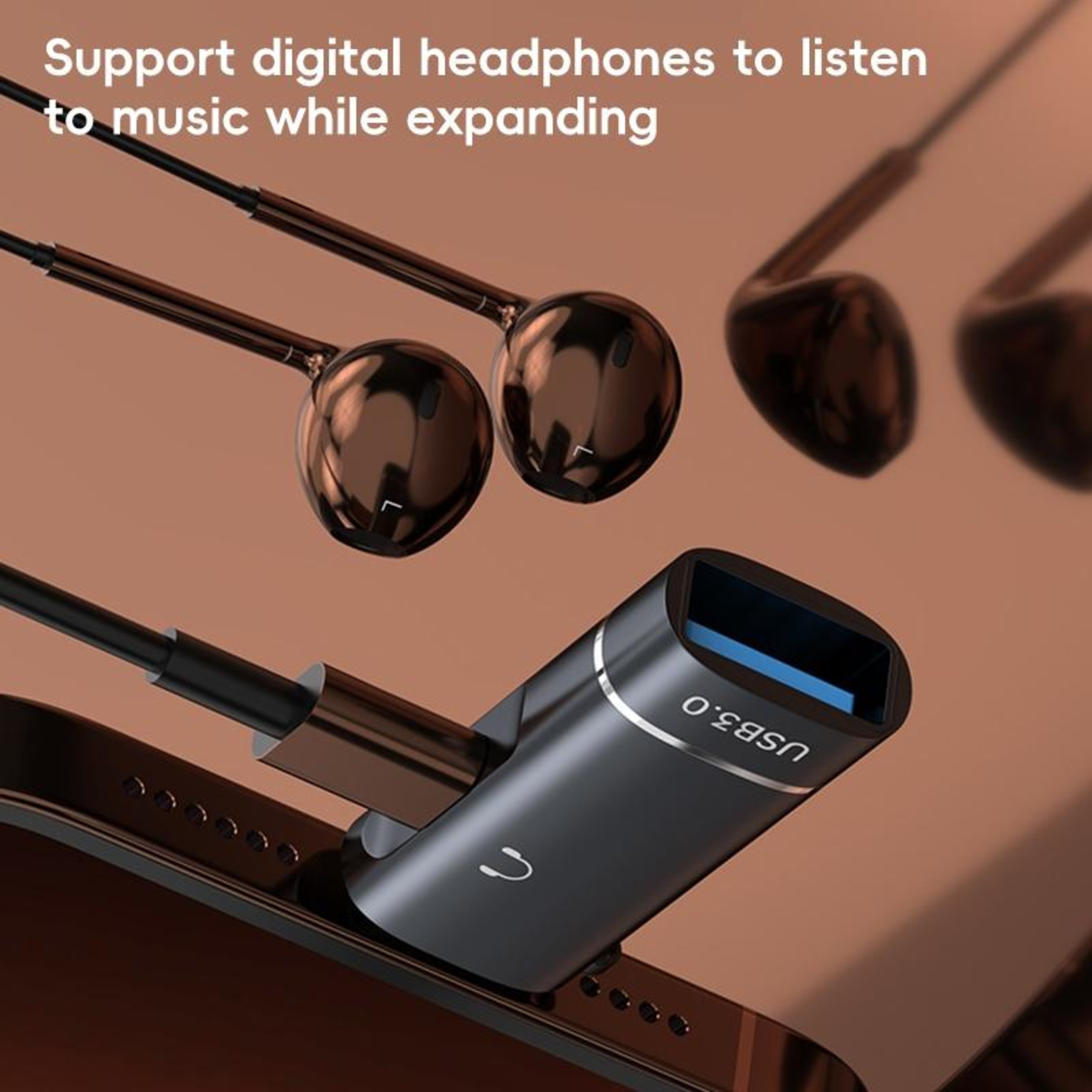 Lightning to USB 3.0 & USB-C Audio Adapter for iPhone Data Transfer and Headphone Expansion – view 4