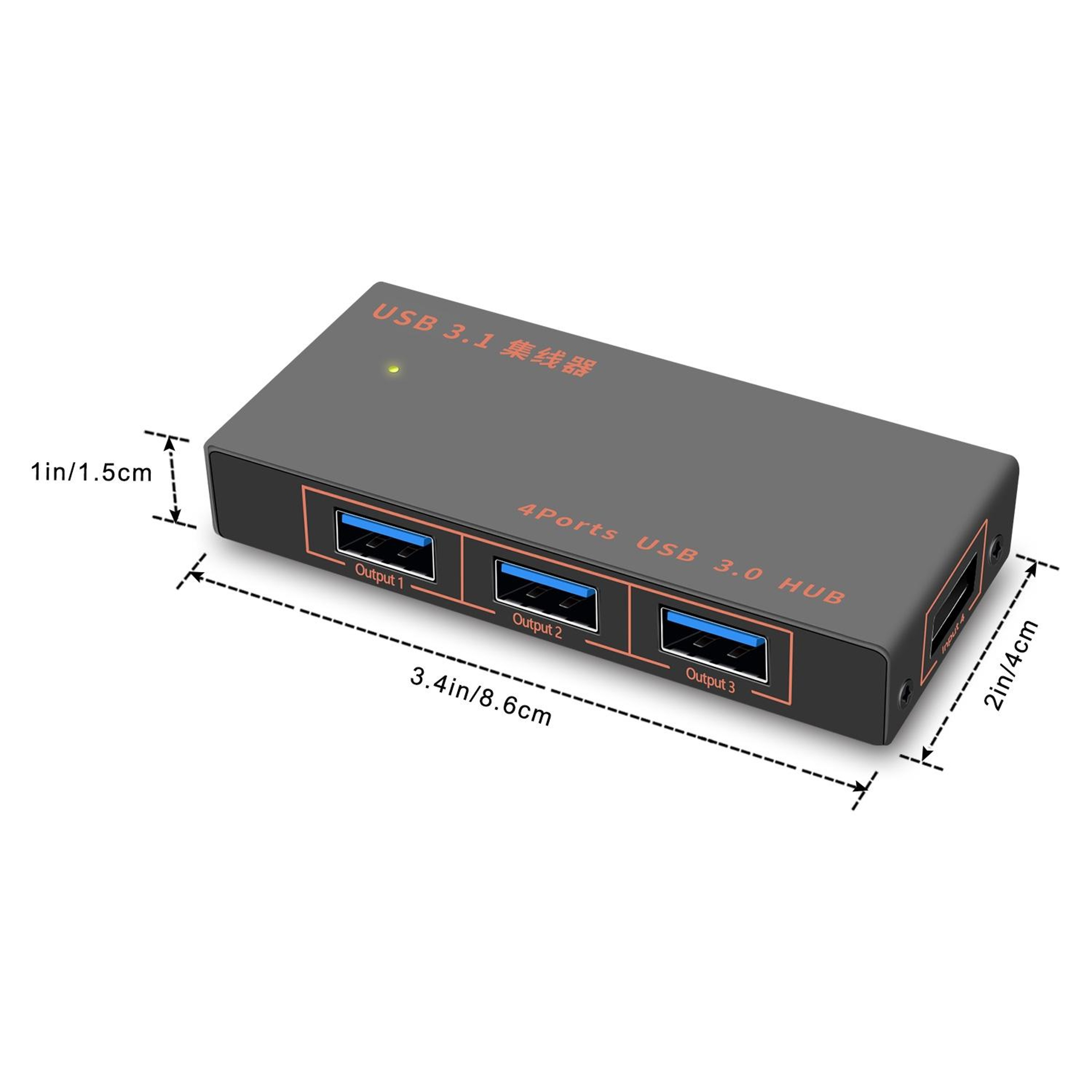 9573S High-Speed USB 3.0 Hub 4-Port USB Expansion Dock for PC, Laptop & Mobile Devices – view 2