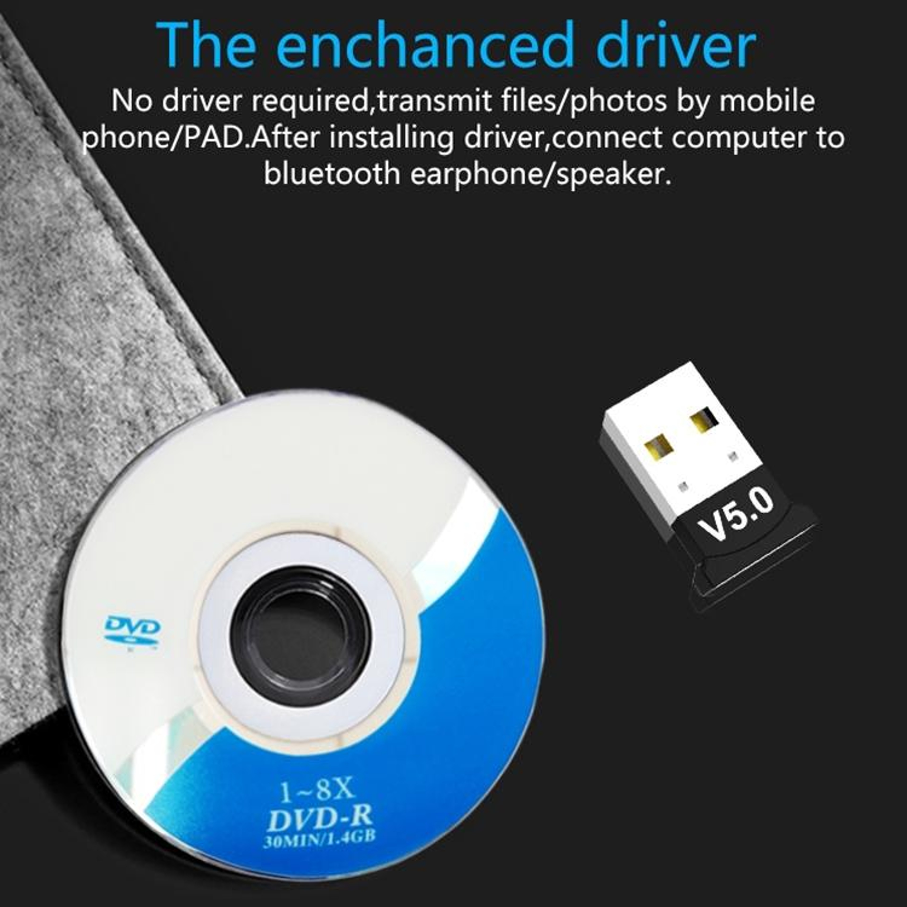 Bluetooth 5.0 USB Bluetooth Dongle for PC Wireless Audio Receiver & Transmitter – view 7