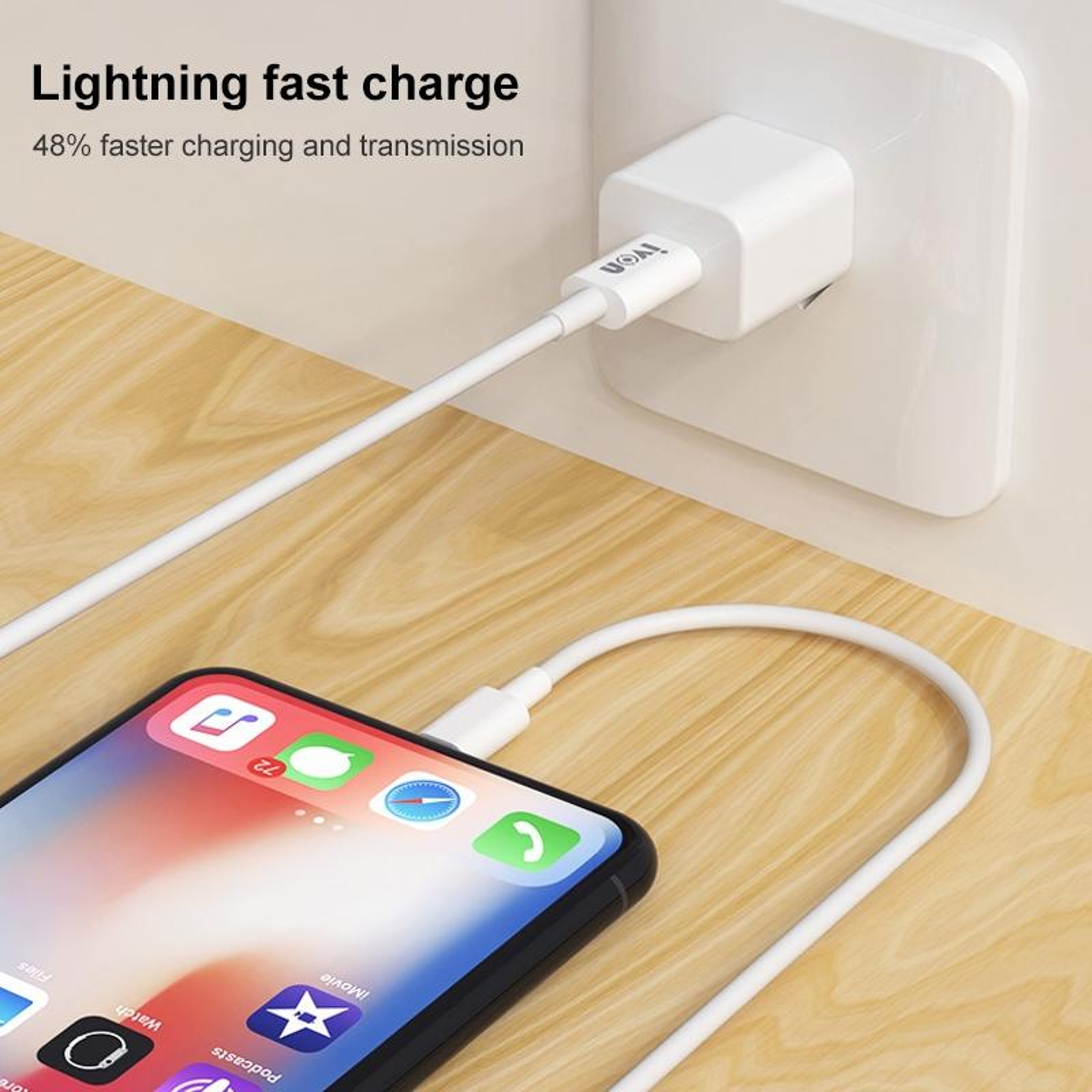 IVON 20W PD USB-C to Lightning Fast Charging Cable 1M – High-Speed Data Sync & Safe Charging – view 5