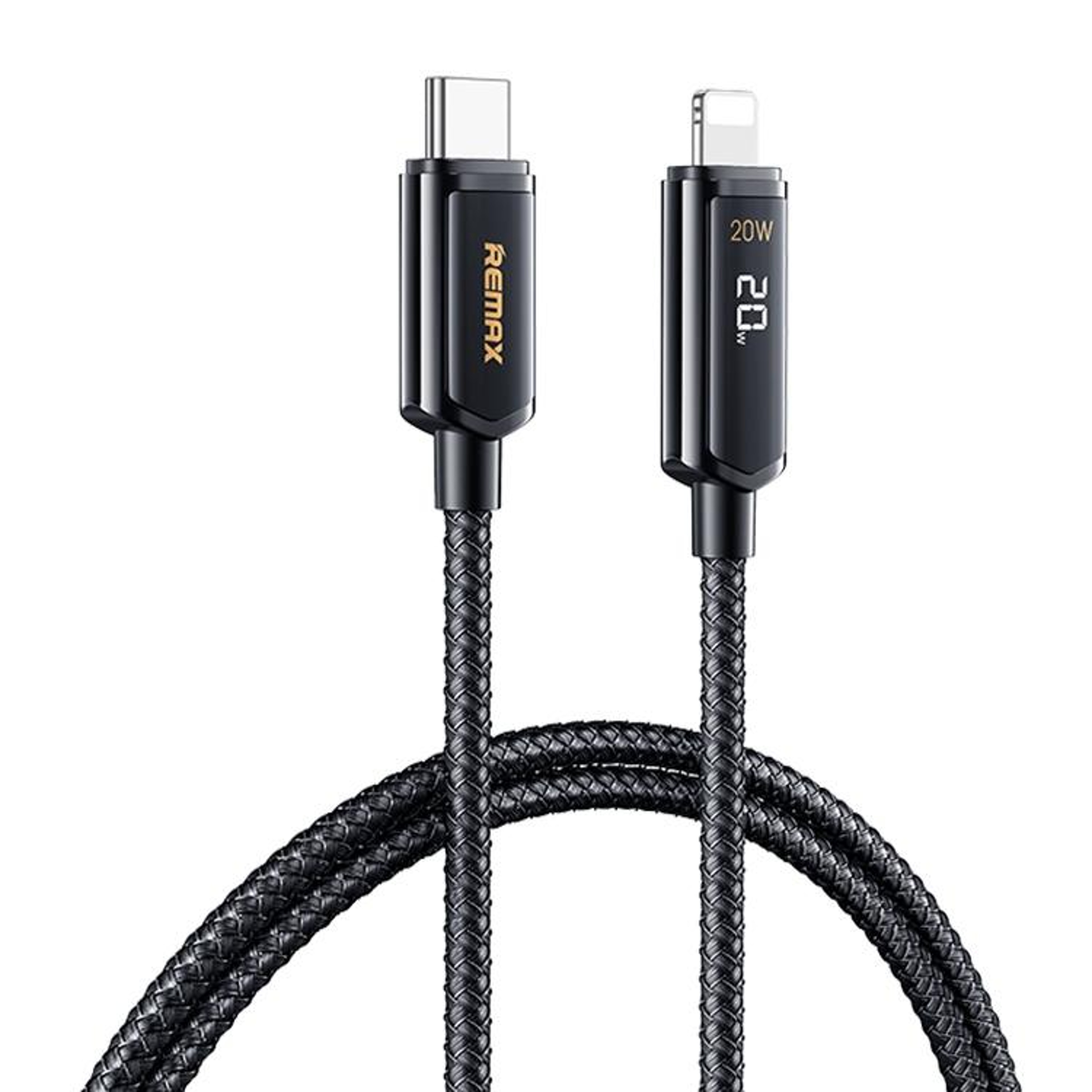 REMAX RC-128i 20W Fast Charging USB-C to Lightning Cable with Digital Display & Braided Design – view 1