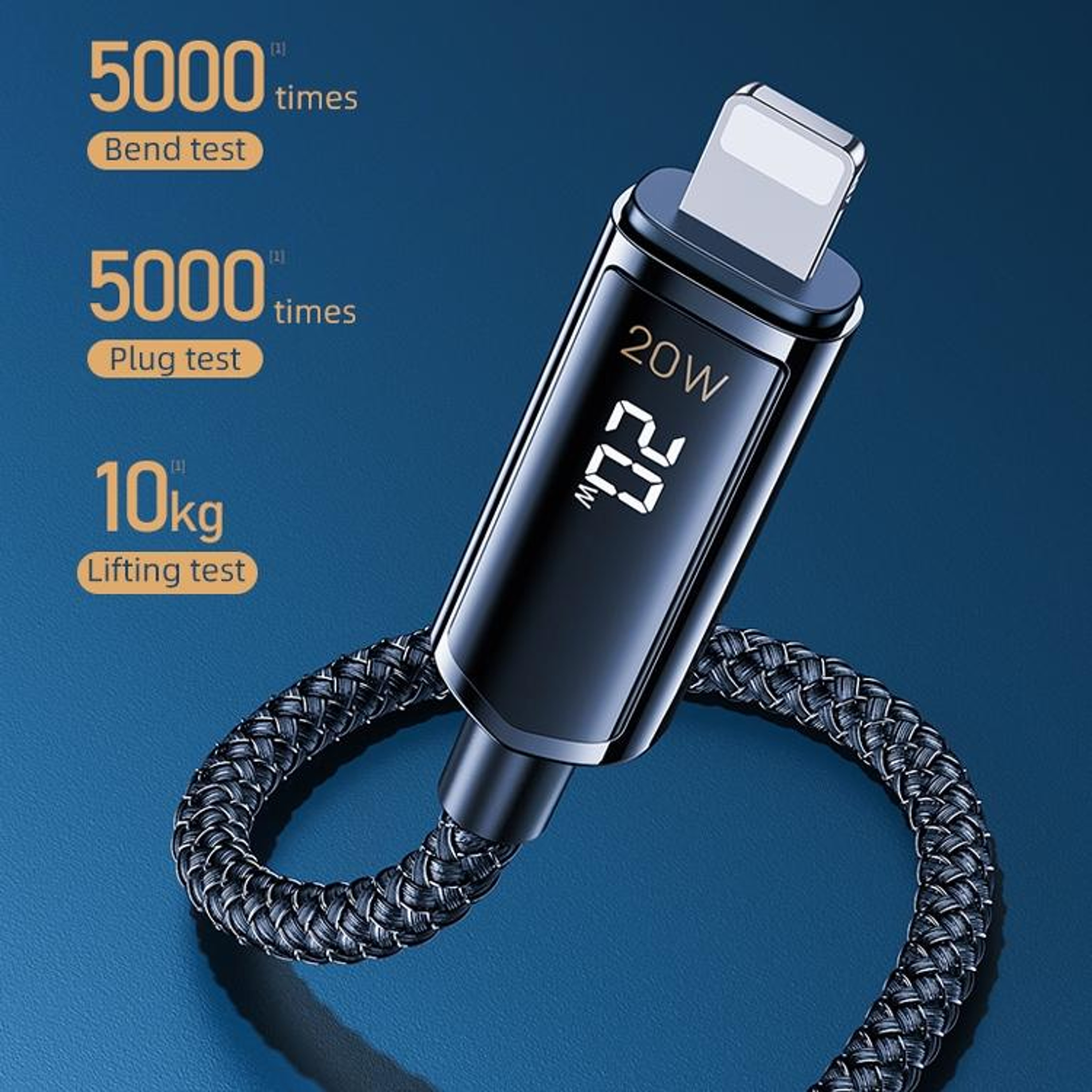 REMAX RC-128i 20W Fast Charging USB-C to Lightning Cable with Digital Display & Braided Design – view 6