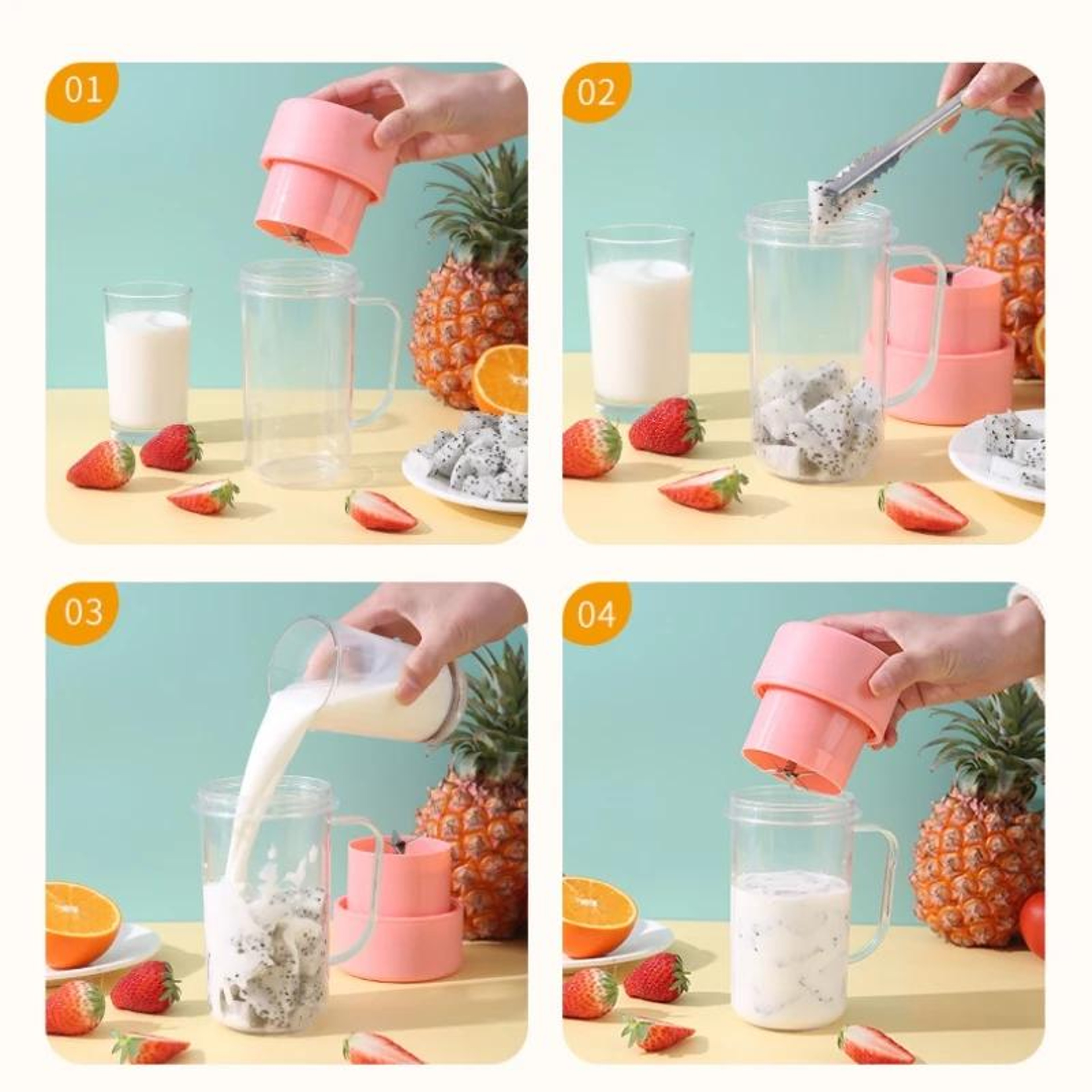BlendSip 420ml Portable Blender Cup USB Rechargeable Smoothie Maker with 6 Stainless Steel Blades – view 7