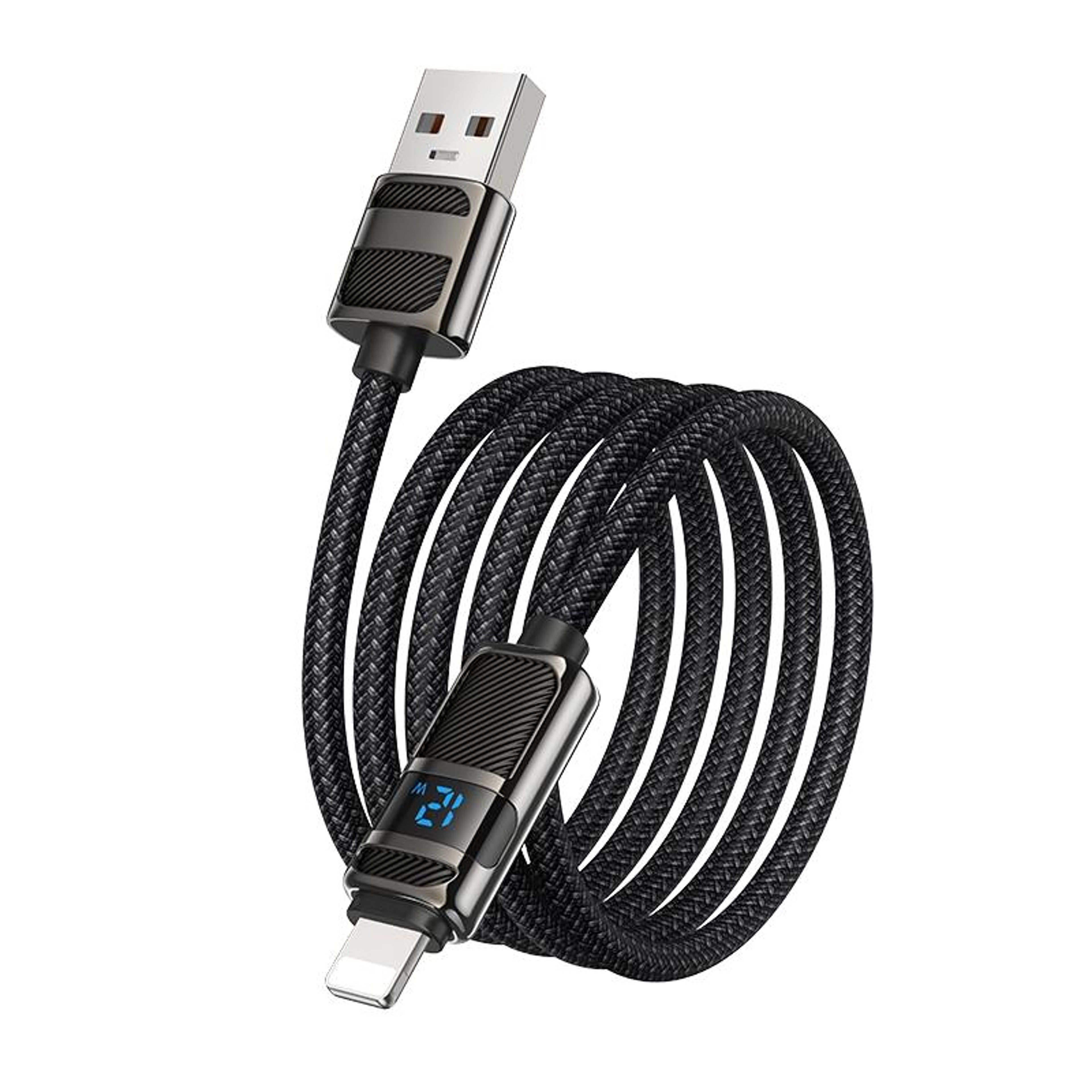 HOCO U137 Lightning Charging Cable with Digital Power Display, 2.4A Fast Charge & Data Sync, 1.2m – view 5