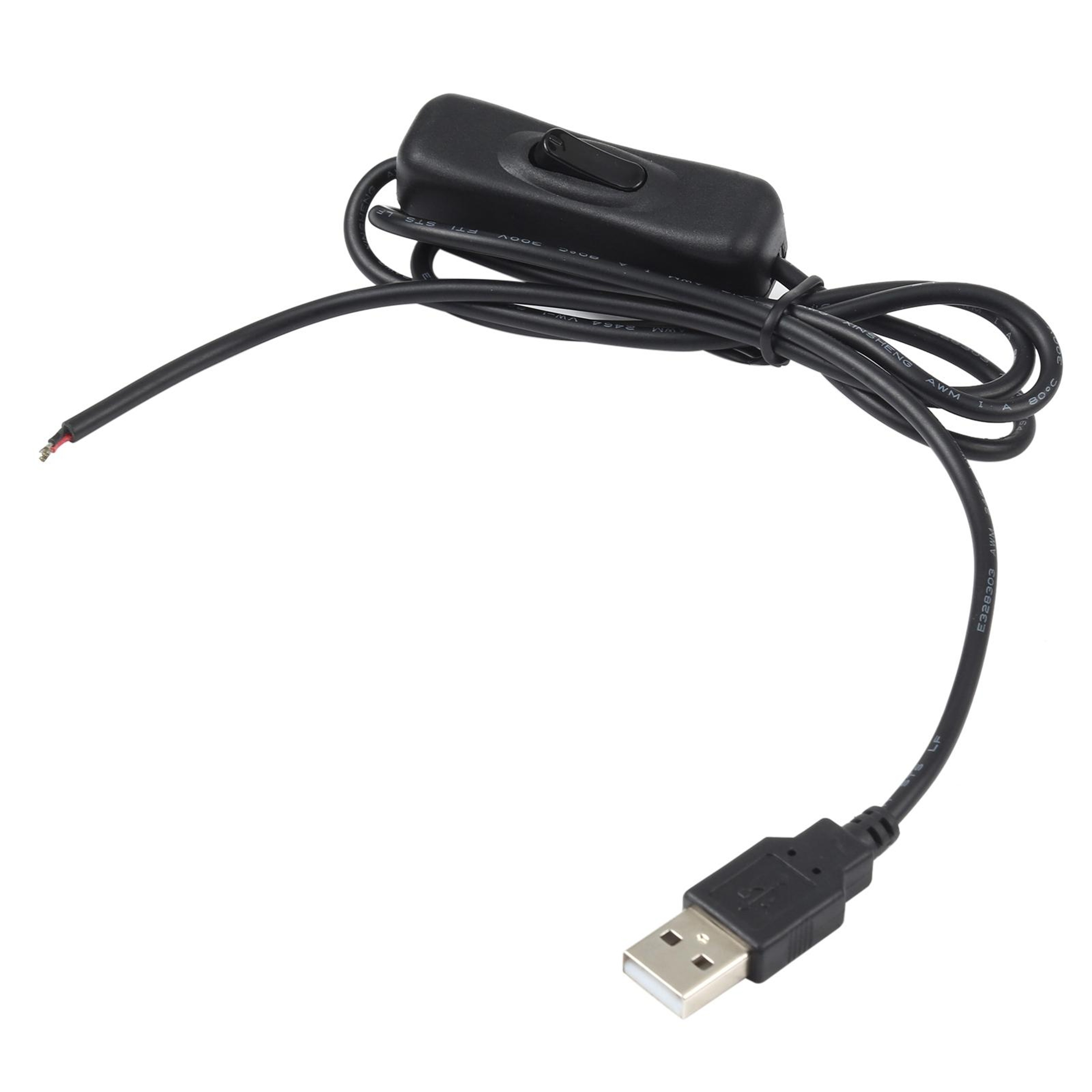USB LED Light Strip Power Cable with On/Off Switch – 1m Connector Cord for LED Bars – view 1