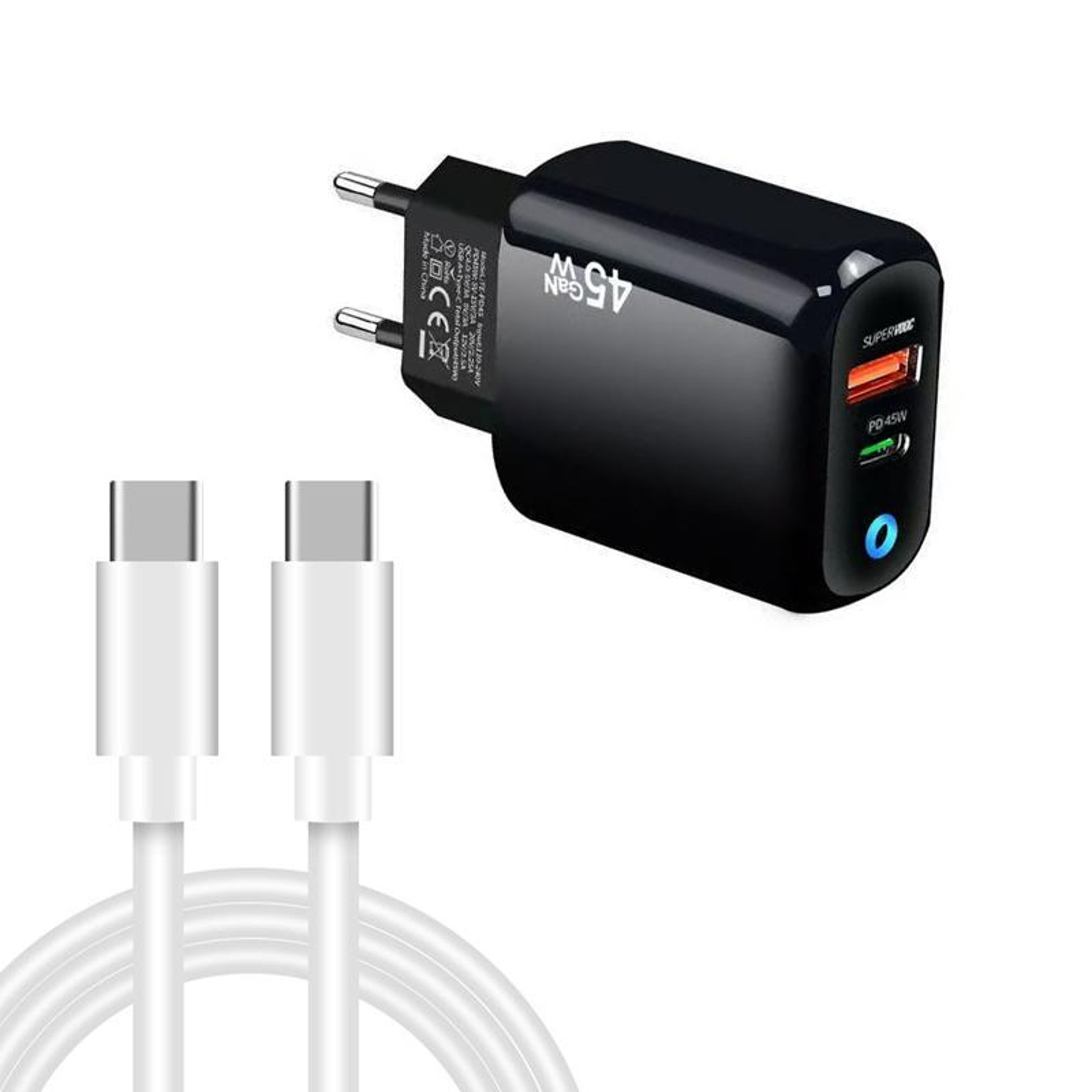 PowerCharge 45W GaN Charger with USB-C & USB-A Fast Charging Cable Set – view 11