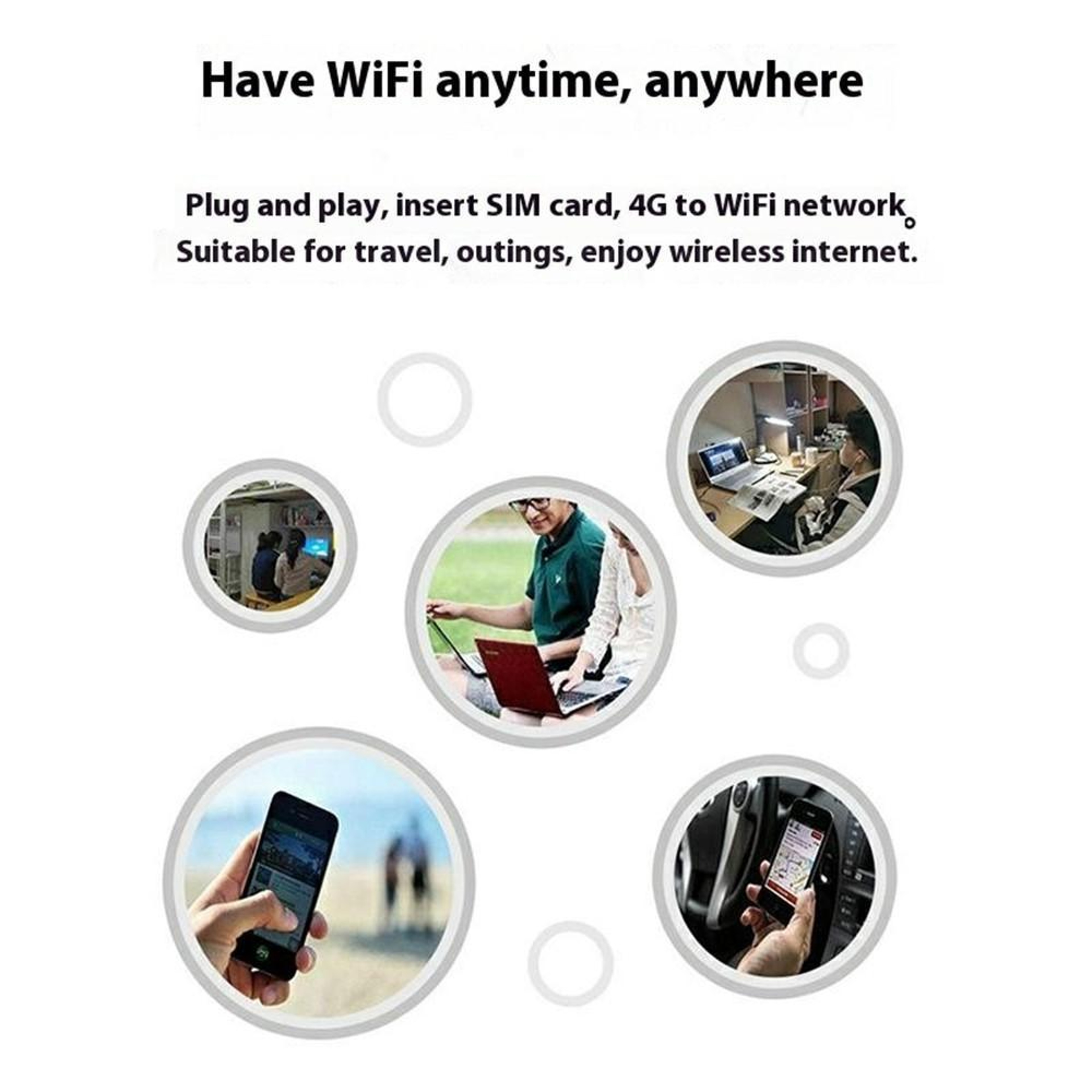 U6E8 4G LTE Portable WiFi Hotspot USB Dongle For Travel With SIM Card Support 3