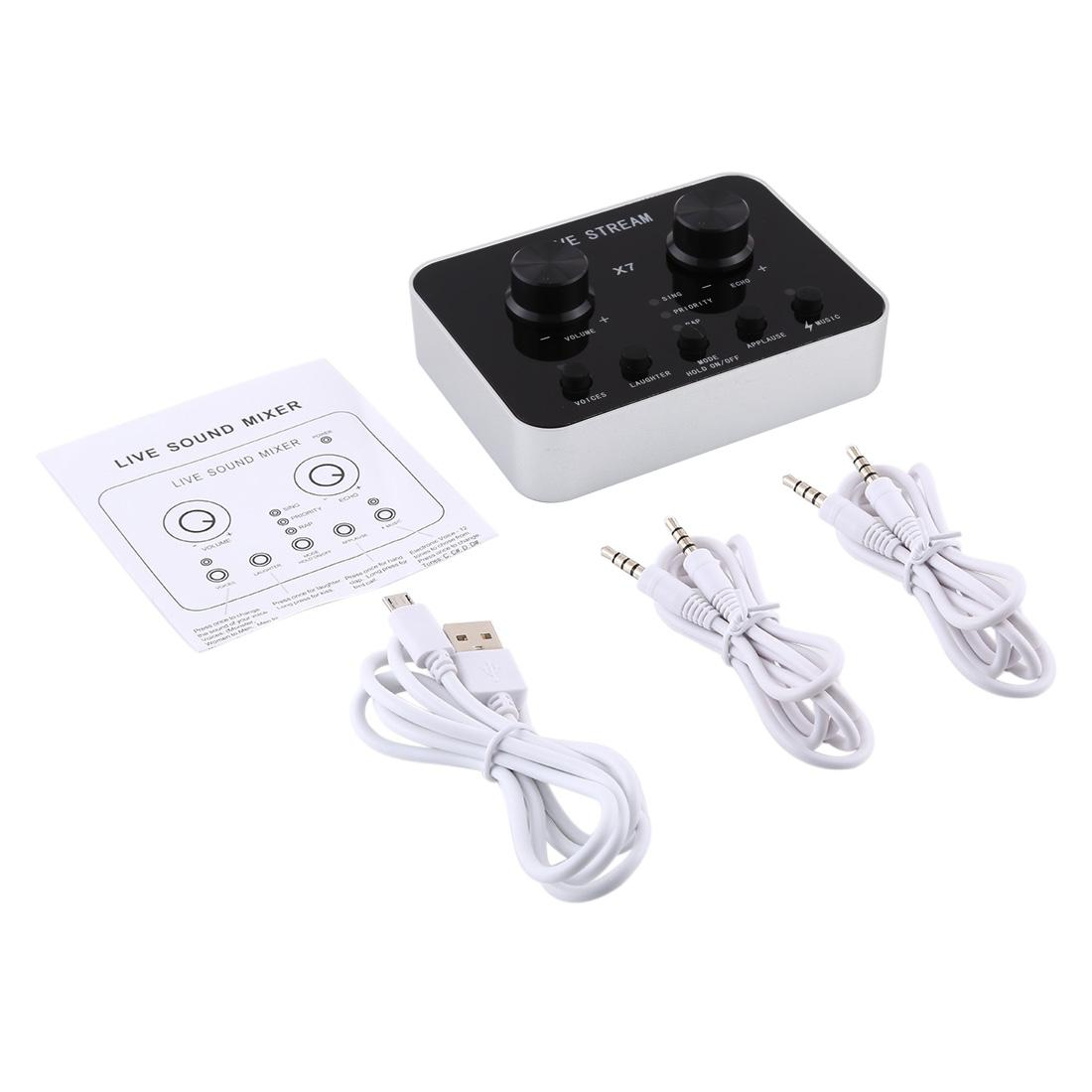 X7 Live Broadcast USB Sound Card Headset Microphone for Streaming & Karaoke – view 6