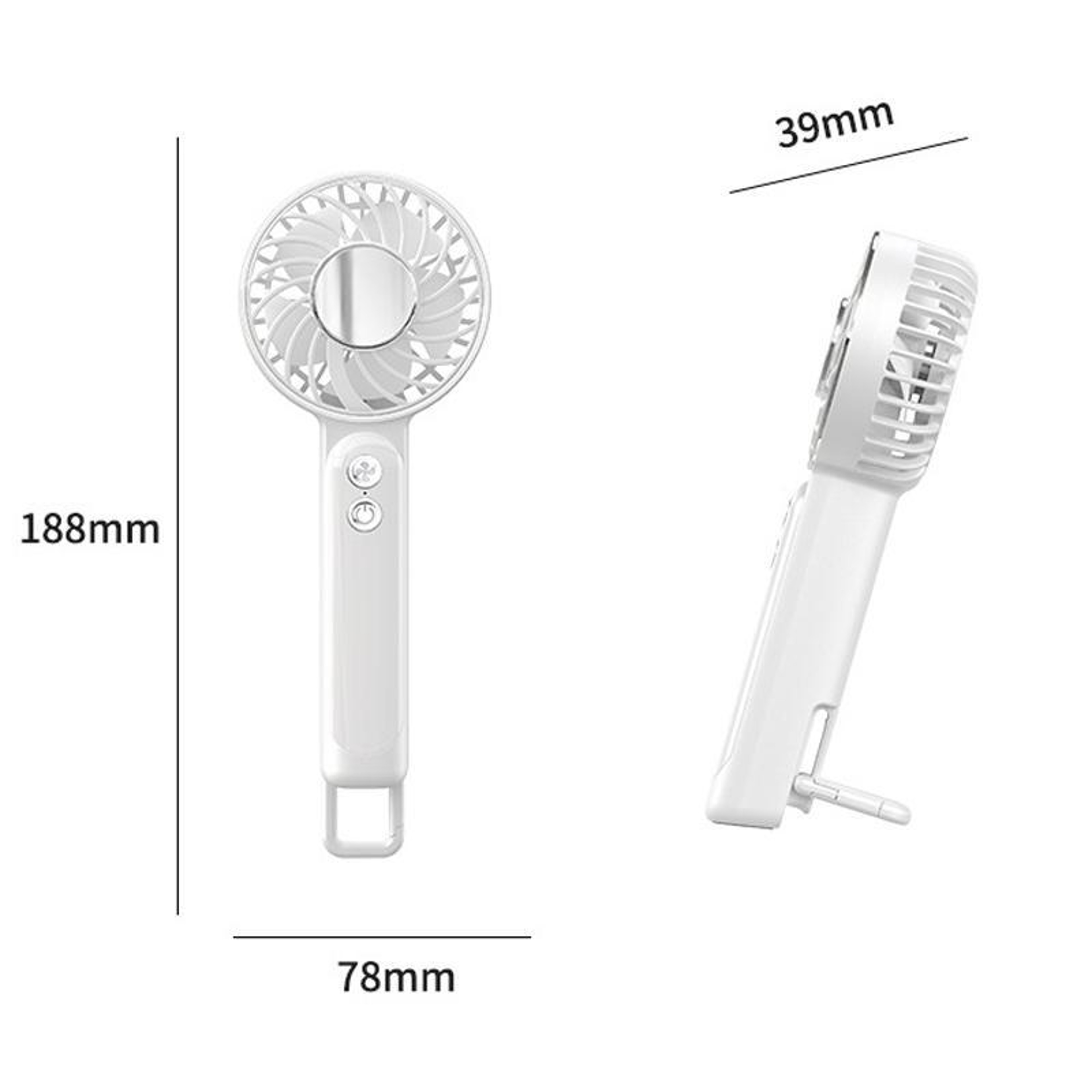 WT25 Portable Handheld & Desktop USB Rechargeable Fan with Lanyard Clip – view 7