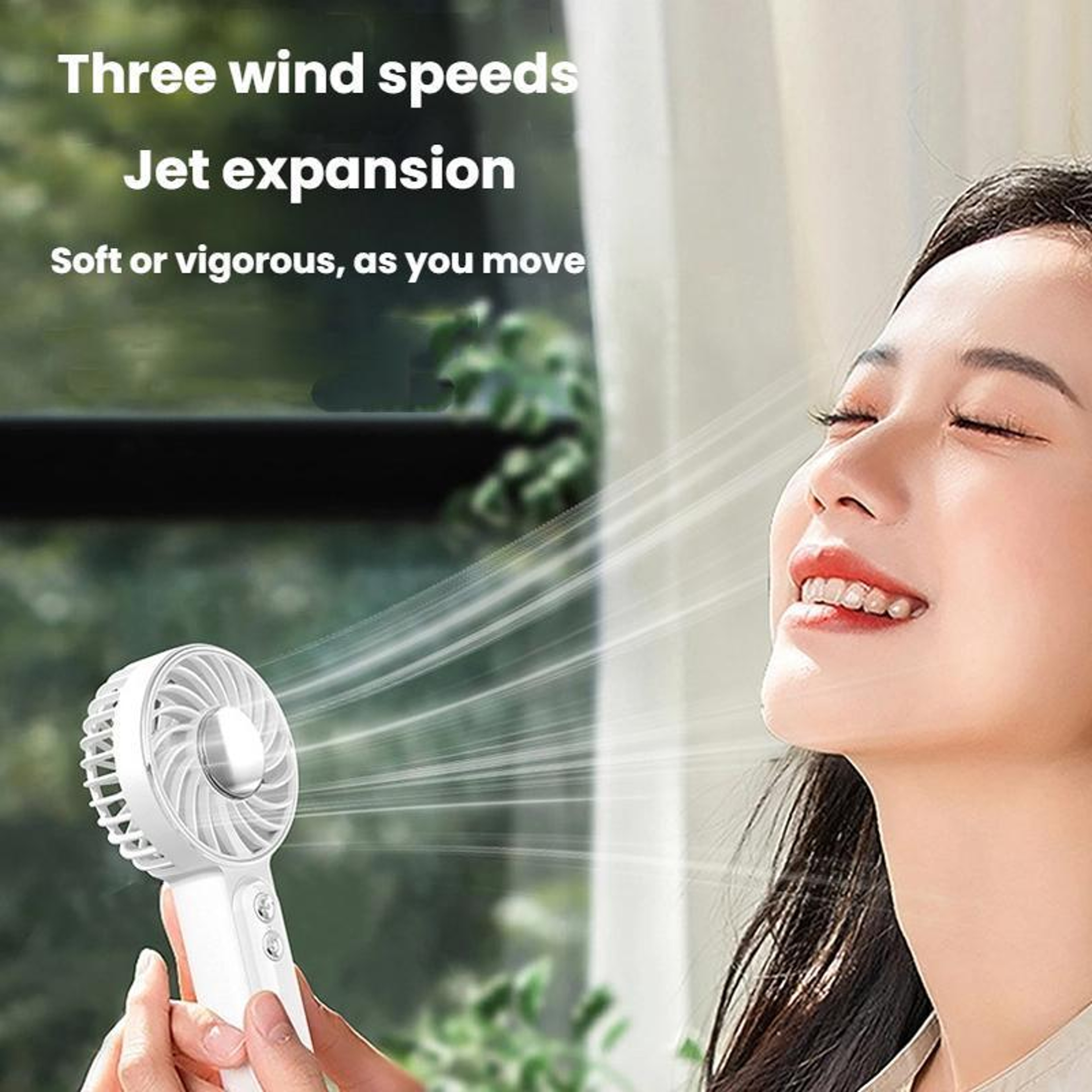 WT25 Portable Handheld & Desktop USB Rechargeable Fan with Lanyard Clip – view 11