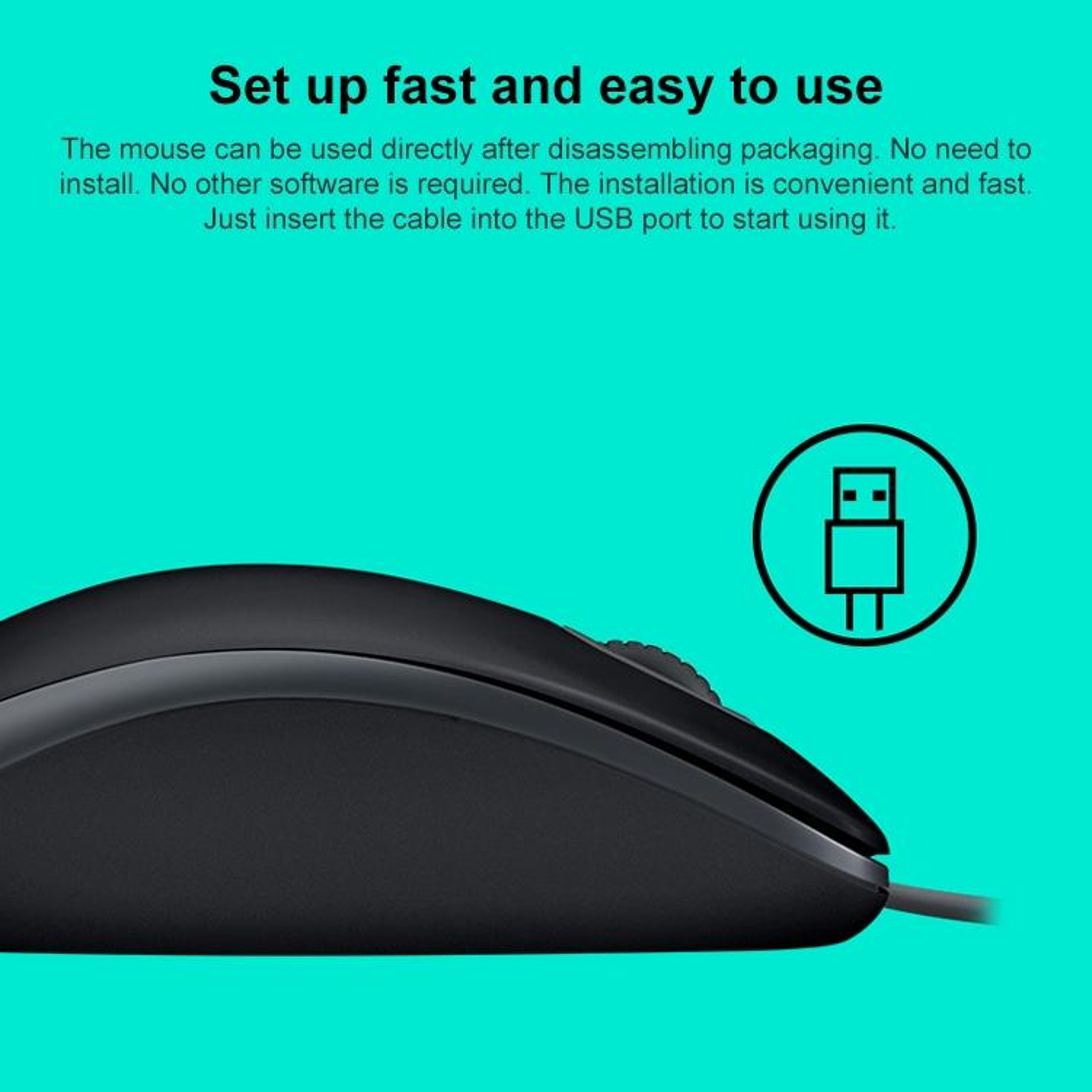 Logitech M110 Silent Wired USB Mouse 1000 DPI Ergonomic Office Mouse – view 5
