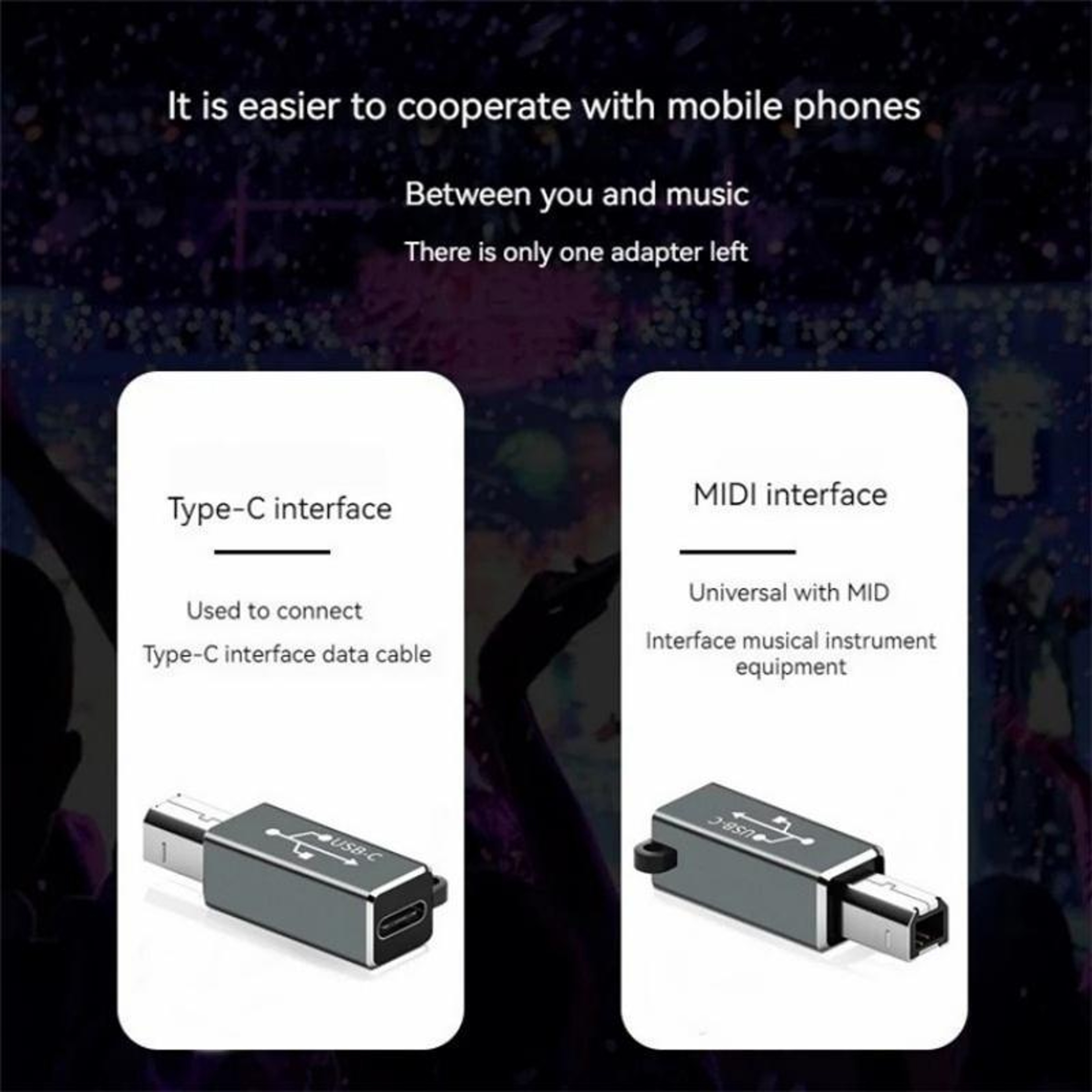 USB-C to MIDI Adapter for Electric Piano Keyboard Plug and Play MIDI Interface – view 9