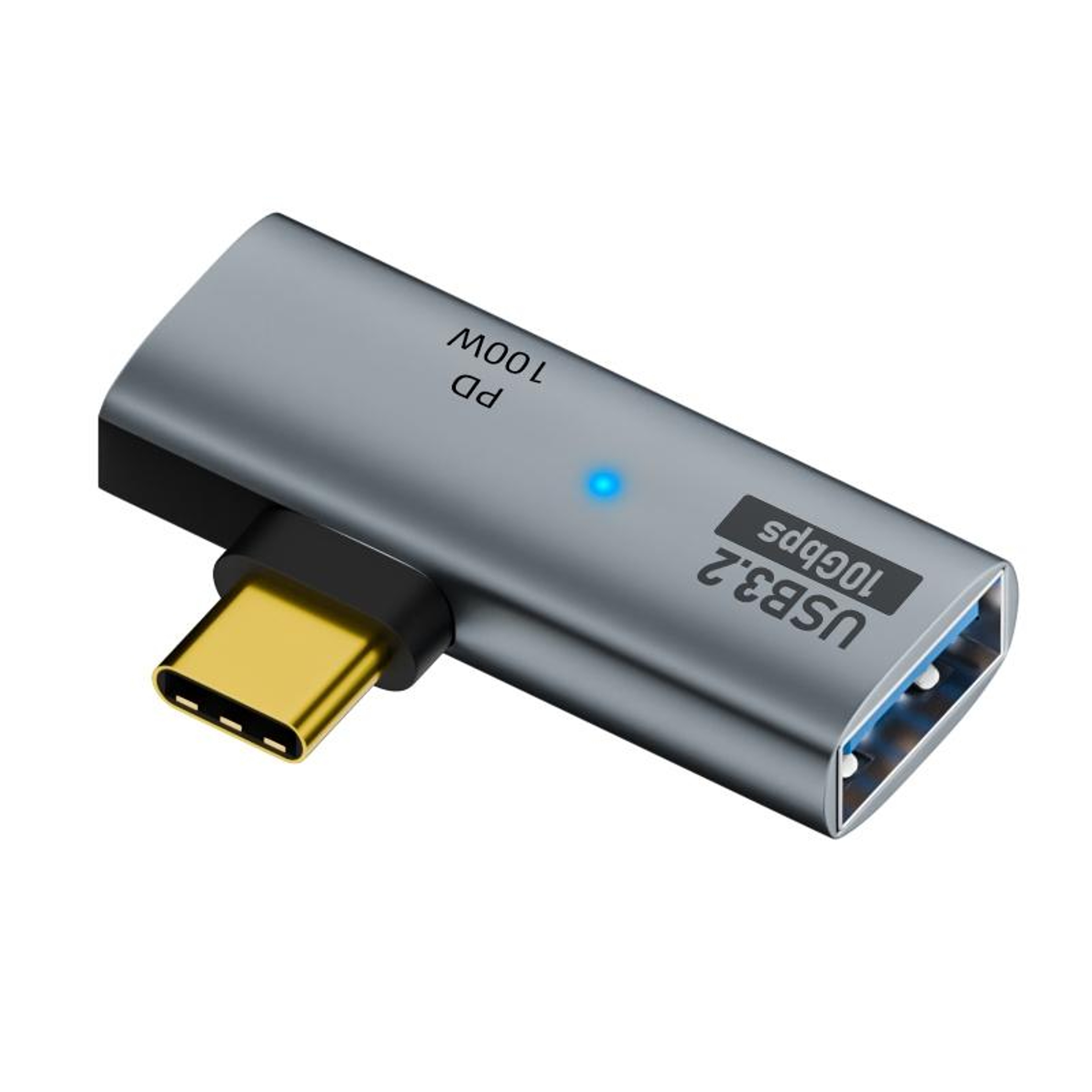 2-in-1 10Gbps PD100W USB-C Side-Bend Hub Adapter for Fast Charging & Data Transfer – view 9