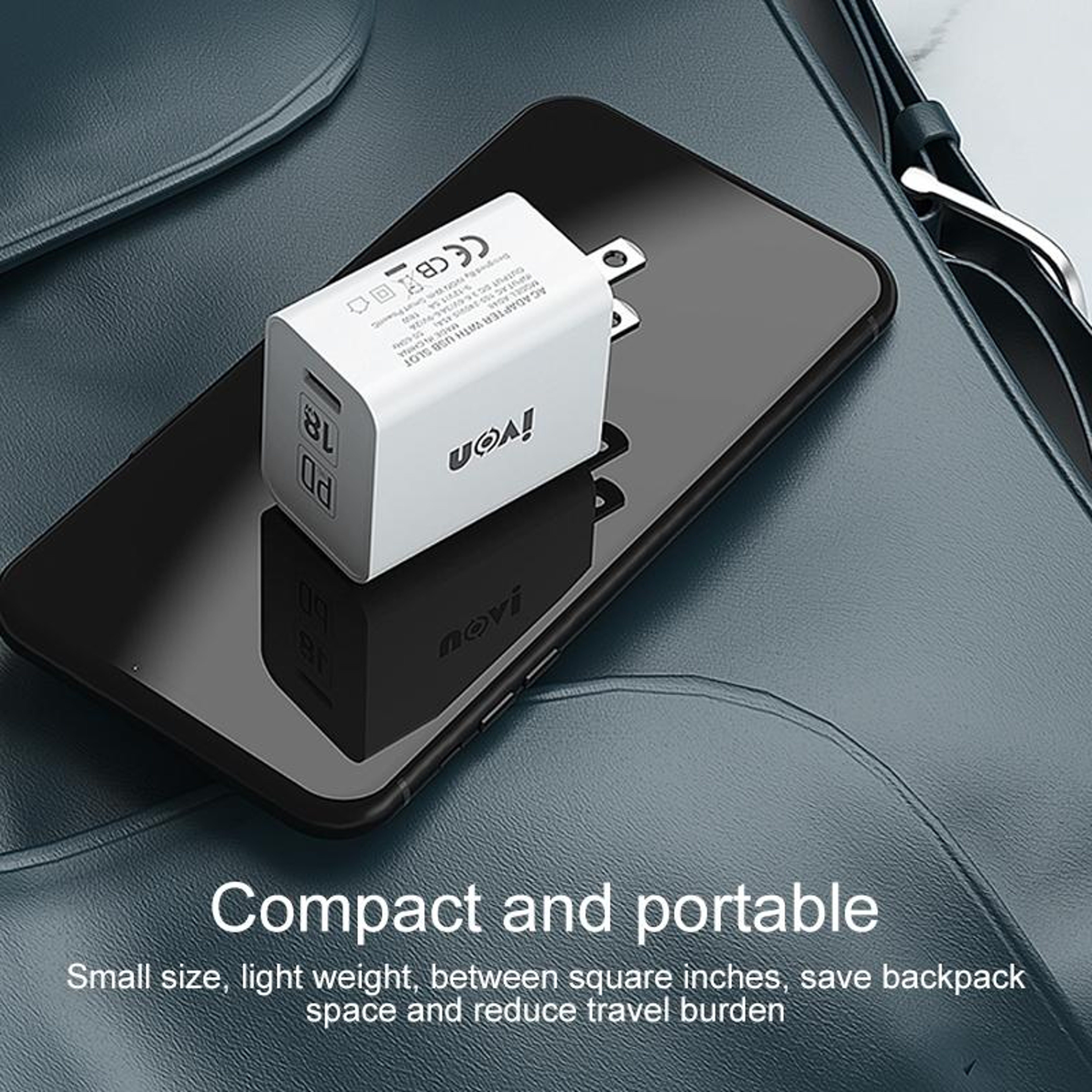 IVON AD48 18W PD Fast Charger Set with USB-C to Lightning Cable for iPhone Fast Charging – view 7