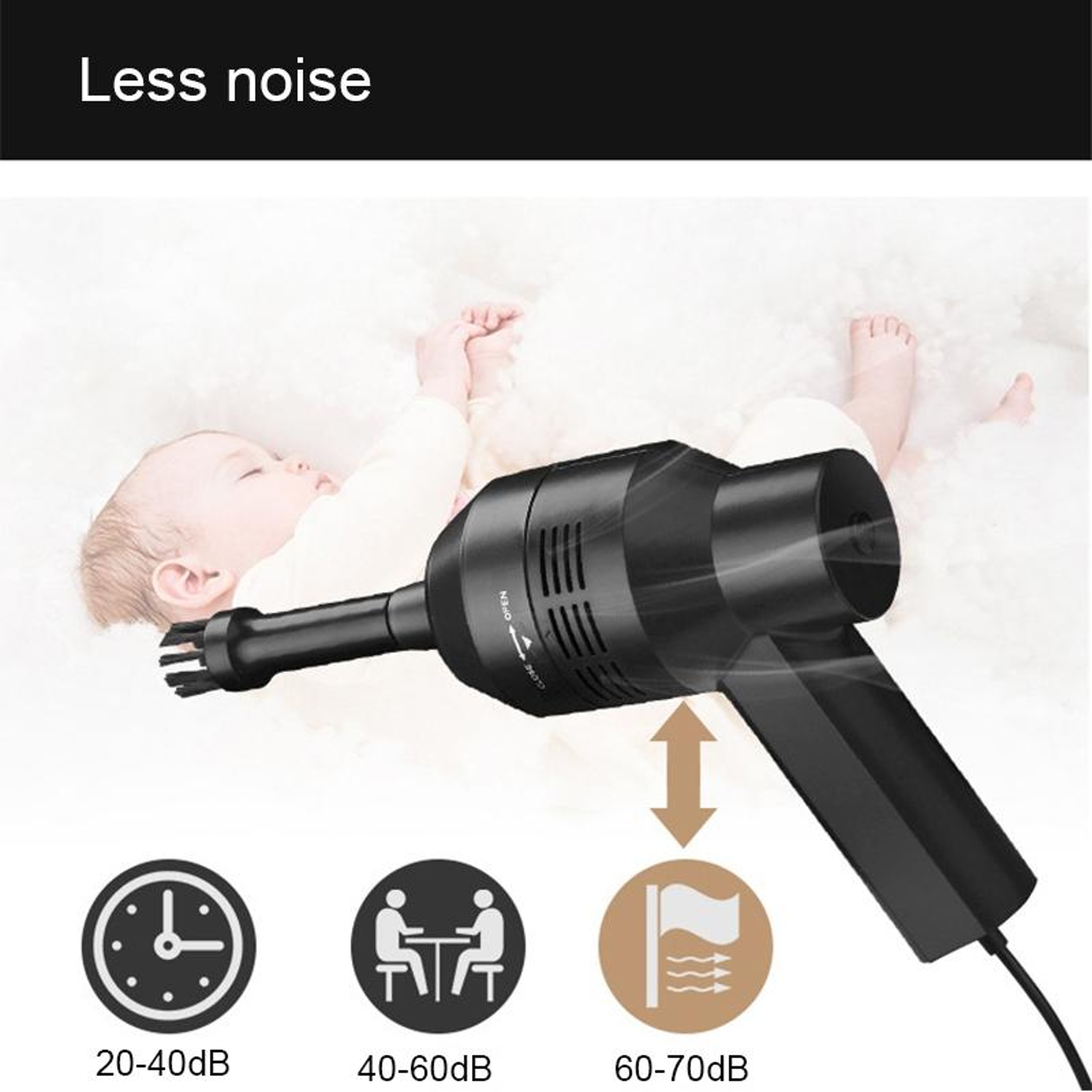 Portable USB Keyboard Vacuum Cleaner Handheld Dust Collector for Electronics Cleaning – view 3