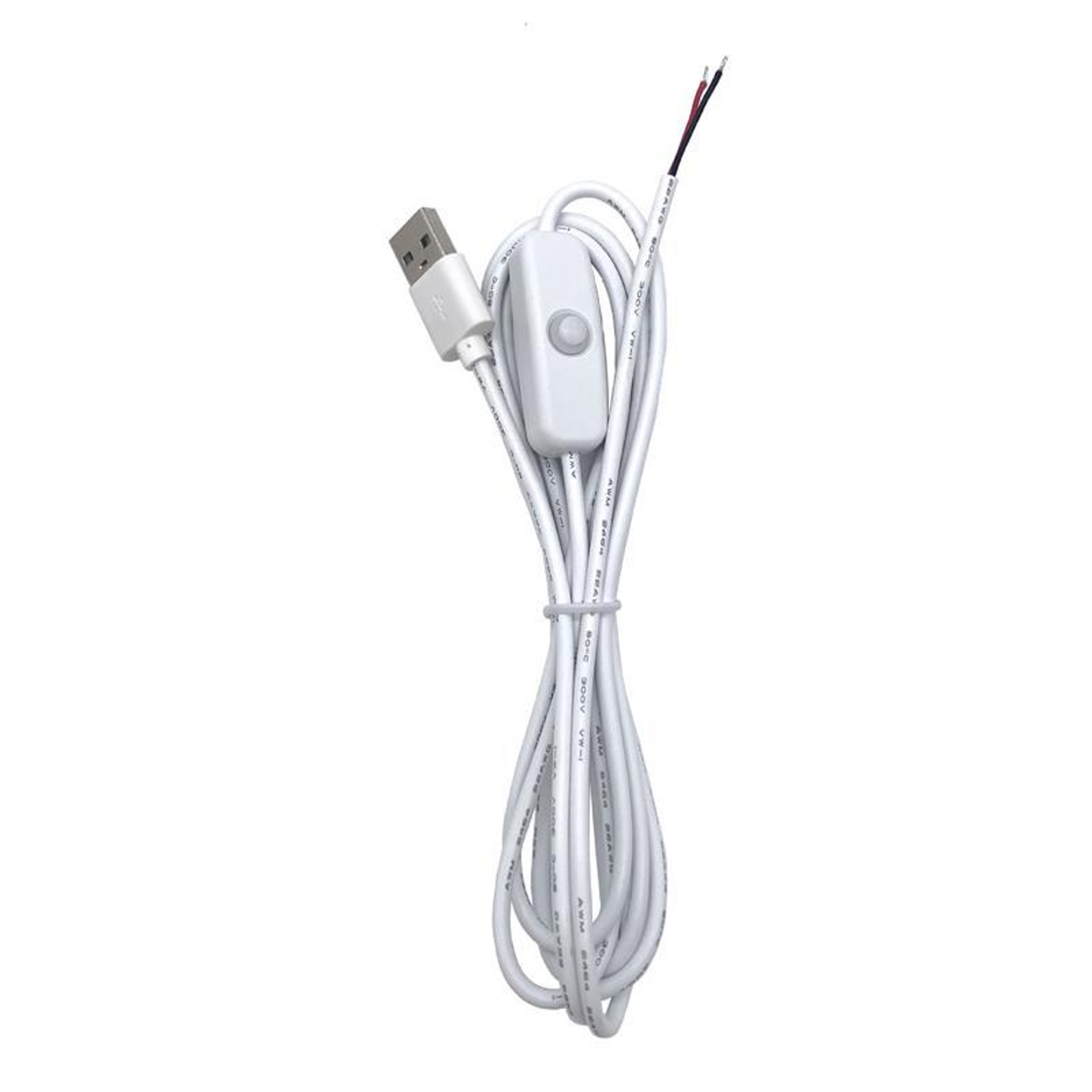 USB Power Switch Cable with On/Off Button, 2 Pin LED Strip Power Cord 2m – view 1