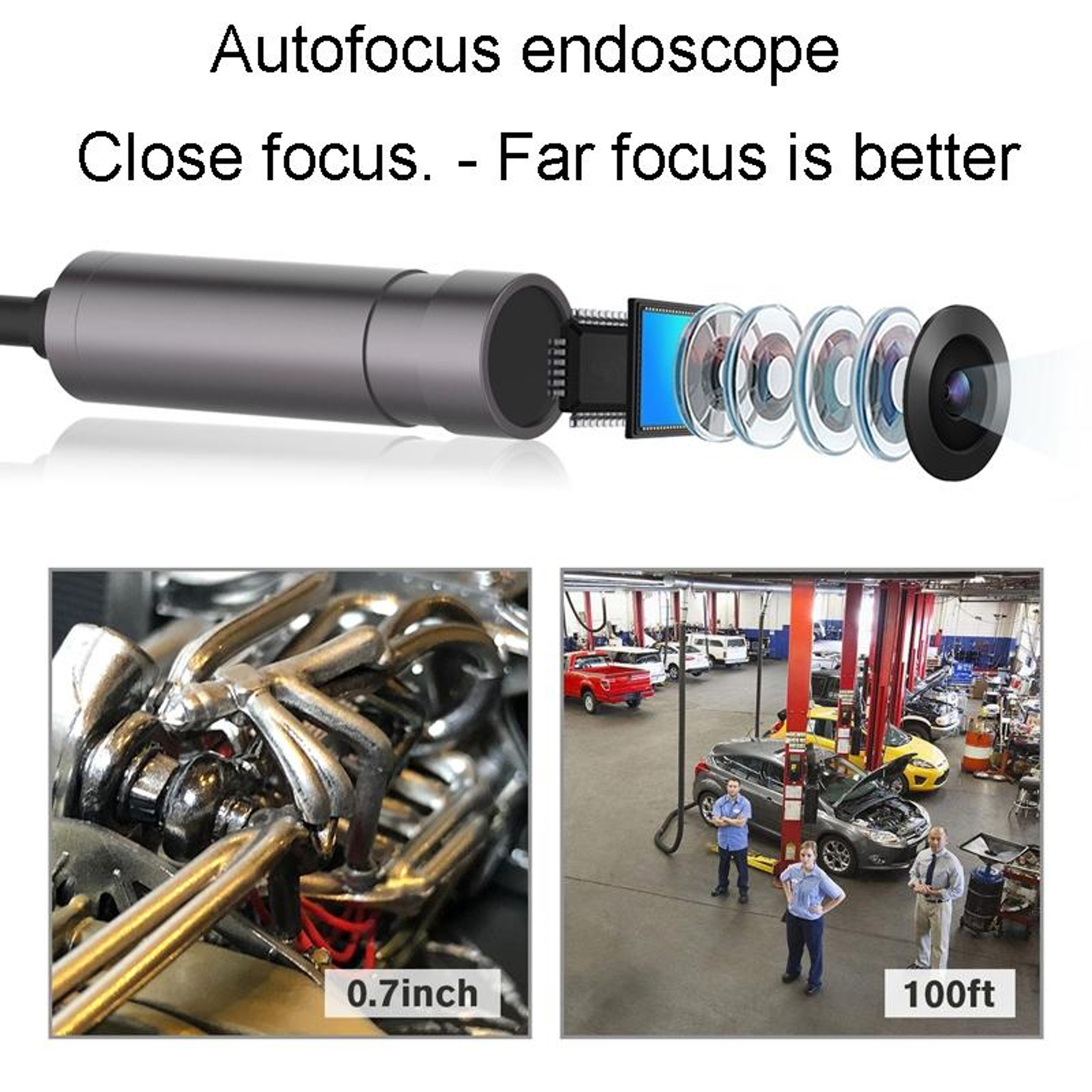 Teslong NTC125 5M USB Borescope Camera with Auto Focus for Auto Repair & Pipe Inspection – view 10