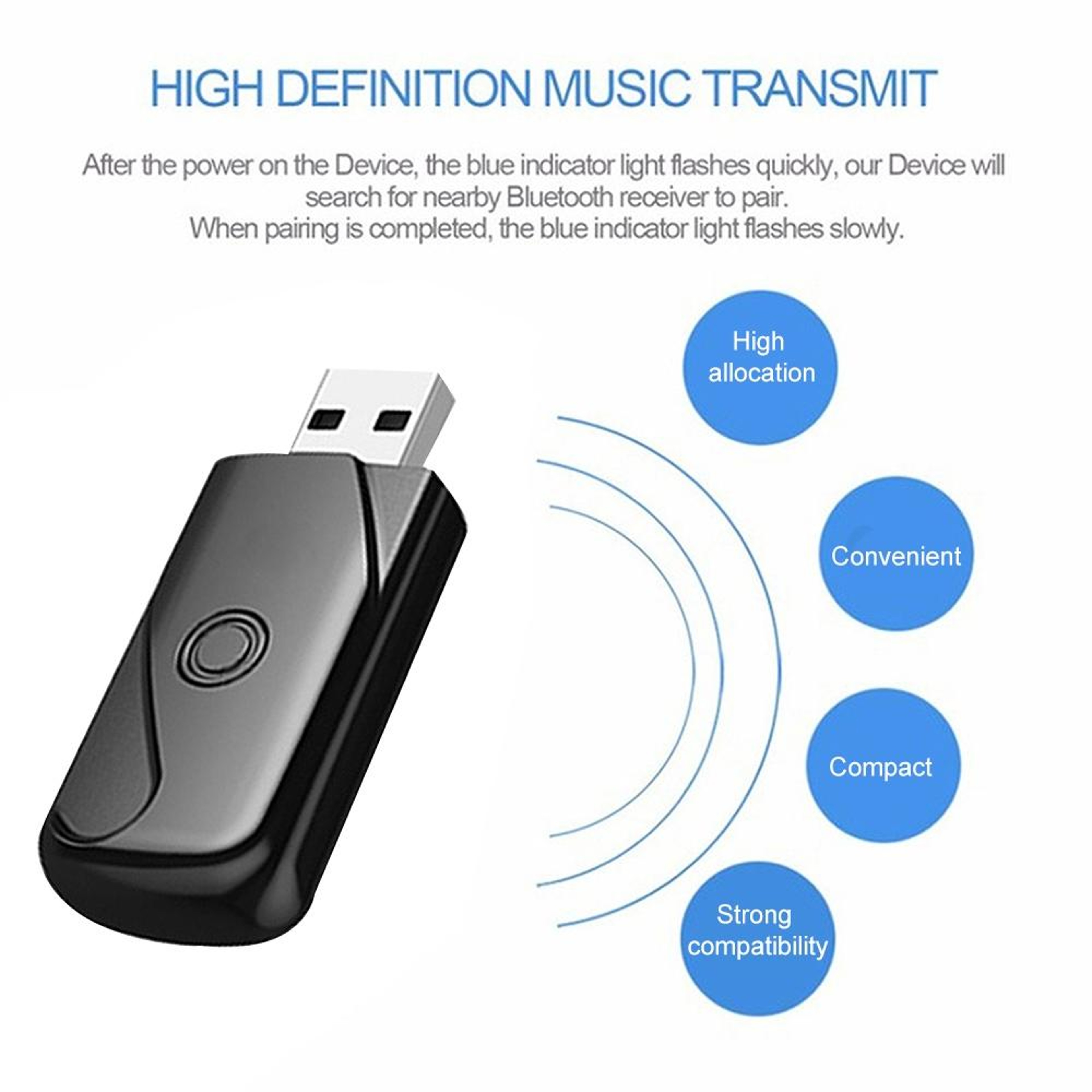 Bluetooth 4.2 USB Audio Receiver Adapter for PC & Mac Wireless Headset and Speaker Connection – view 4