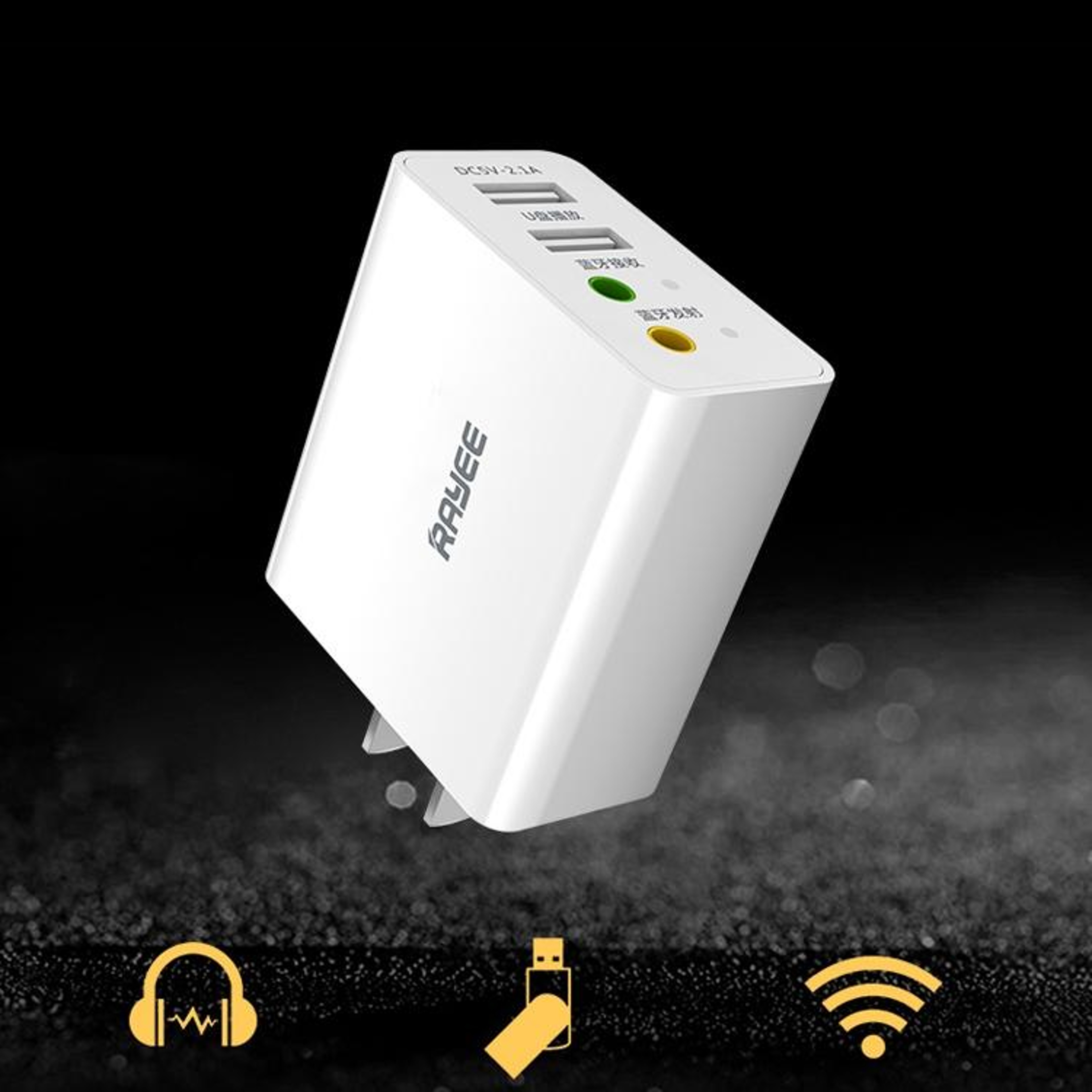 RAEYY D80 Bluetooth 5.0 Adapter Wireless Audio Receiver & Transmitter with Dual USB Fast Charging – view 2