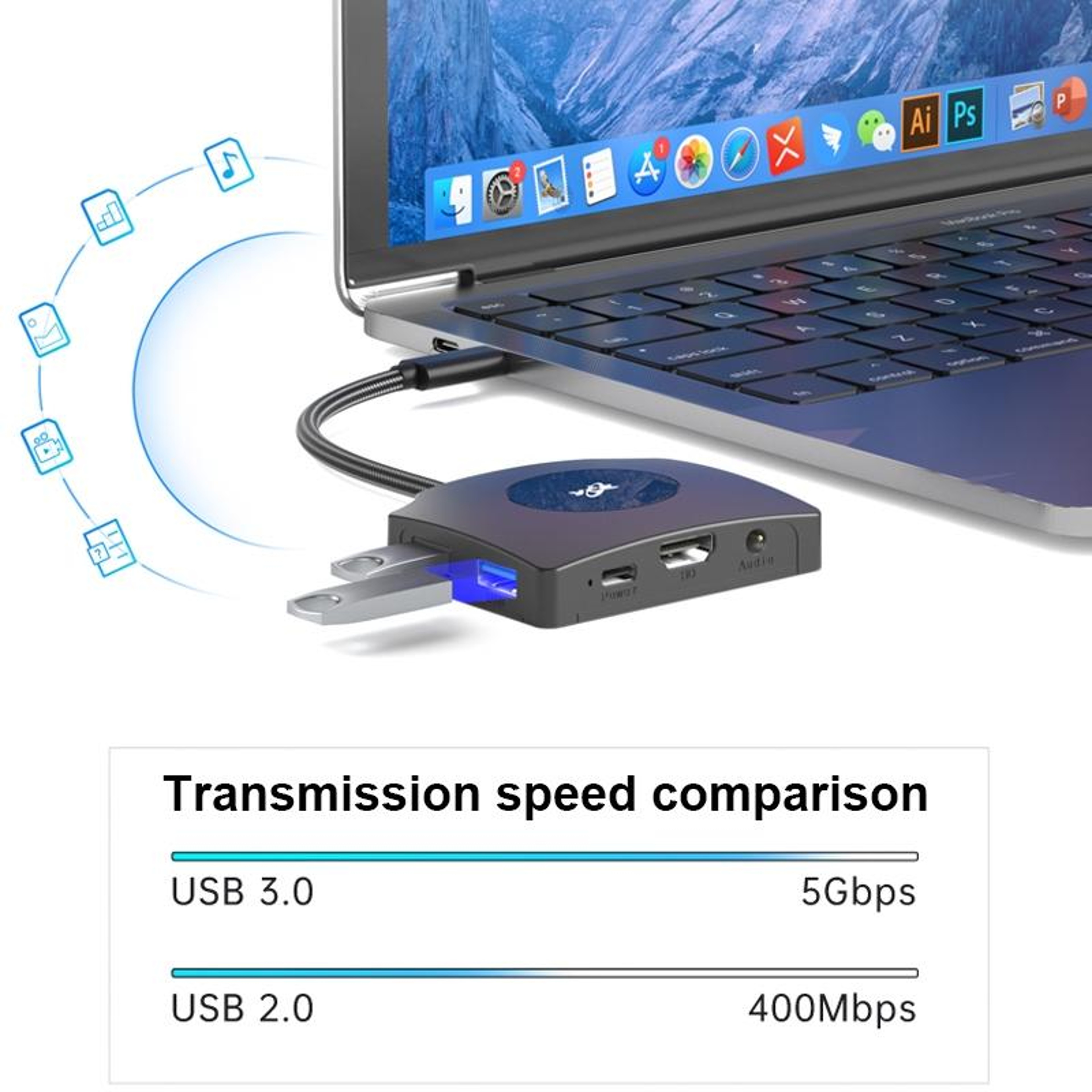 YCE Z70A USB-C Docking Station Video Capture Card with PD 100W Charging & SD/TF Reader – view 8