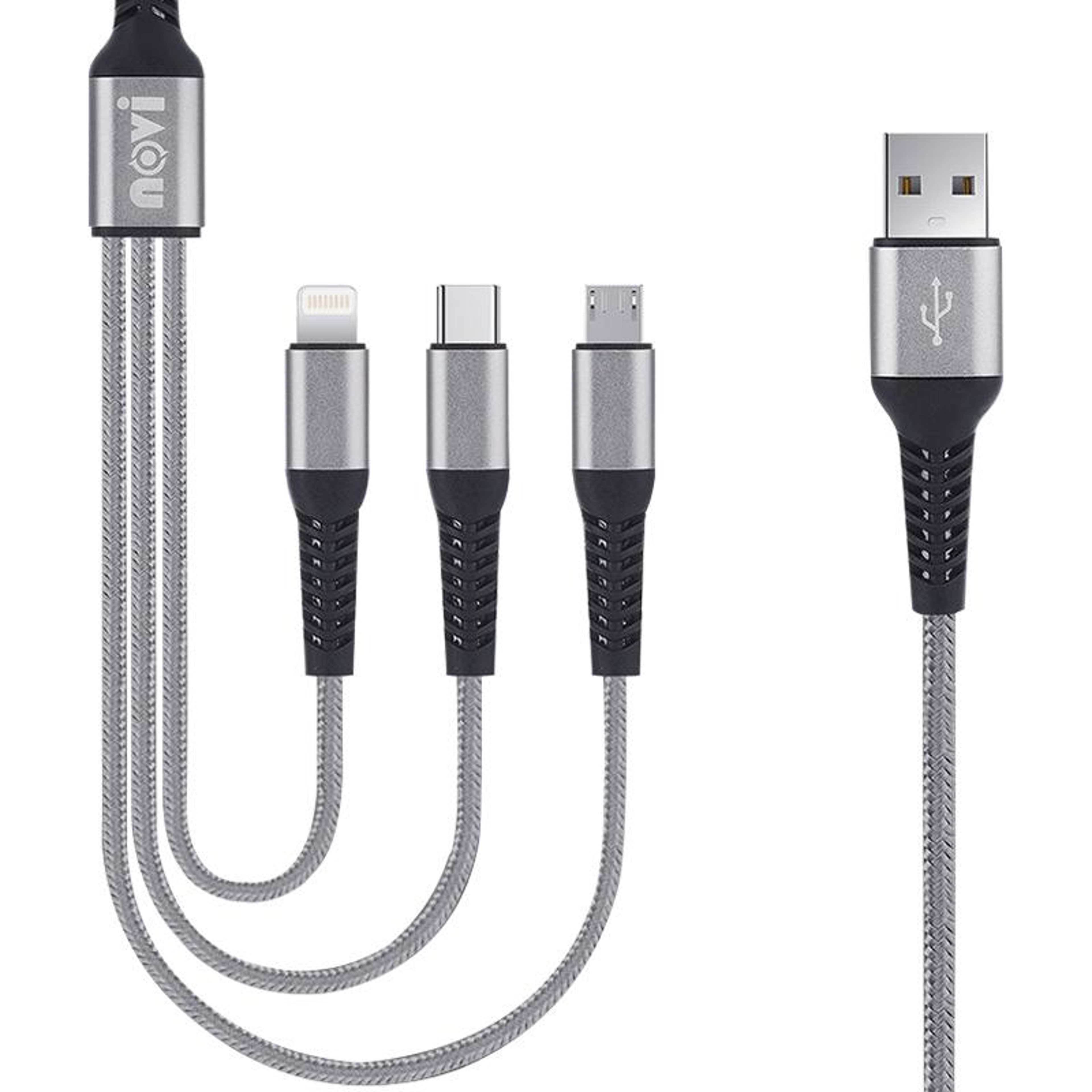 3-in-1 Multi Charging Cable with Type-C, Lightning & Micro USB 1.2m – view 1