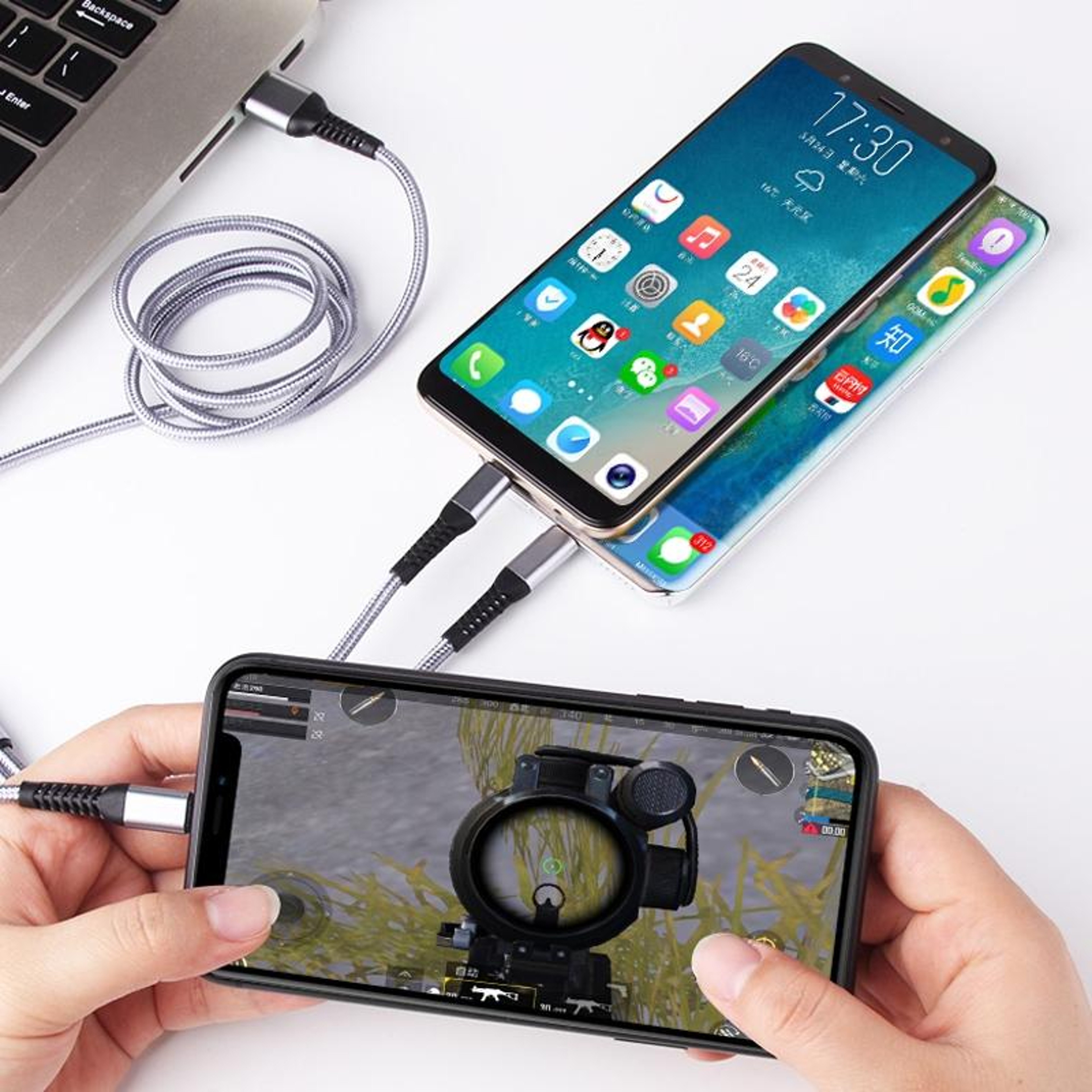 3-in-1 Multi Charging Cable with Type-C, Lightning & Micro USB 1.2m – view 6