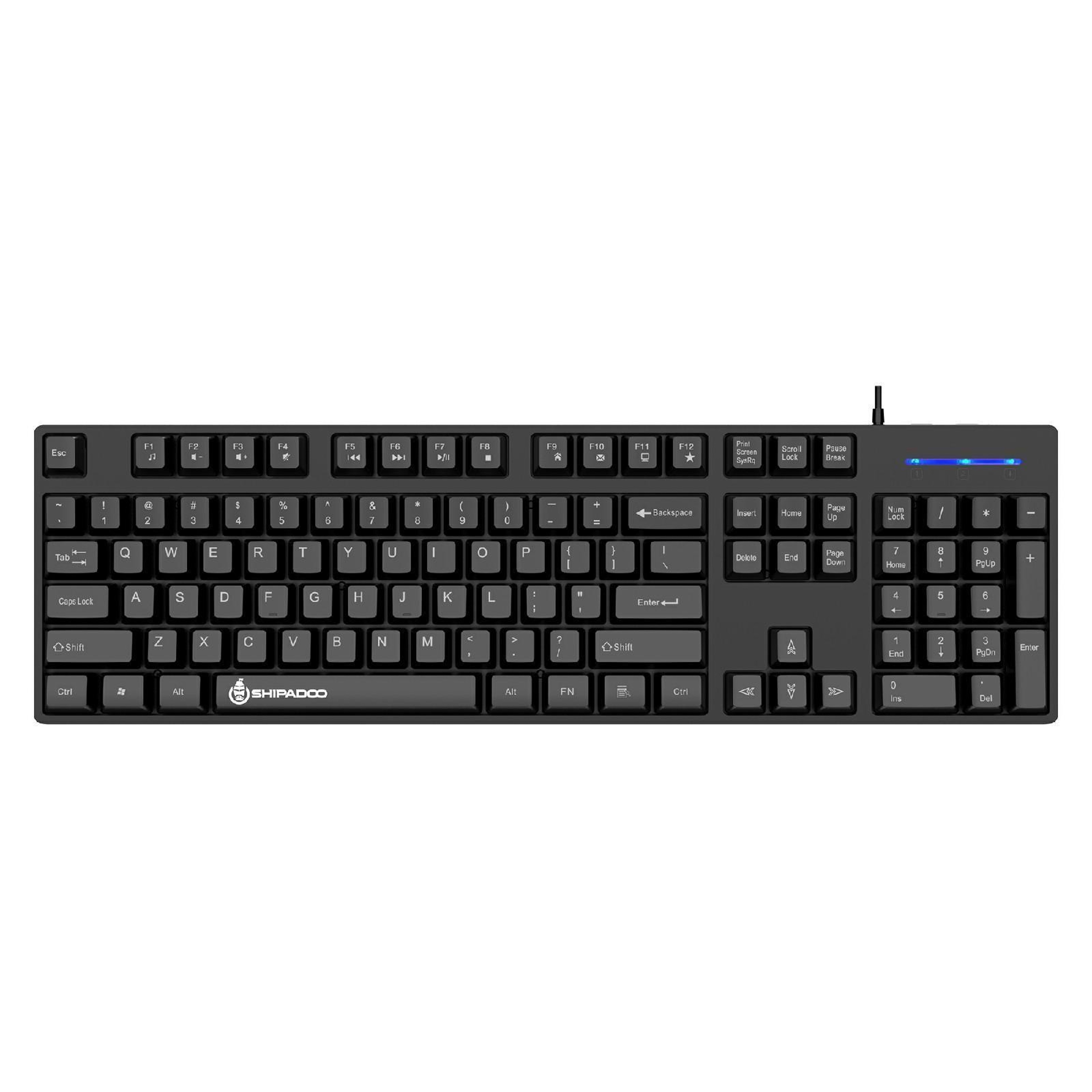 SHIPADOO K600 Ergonomic Wired Keyboard for PC & Mac Full-Size USB Office Keyboard – view 2
