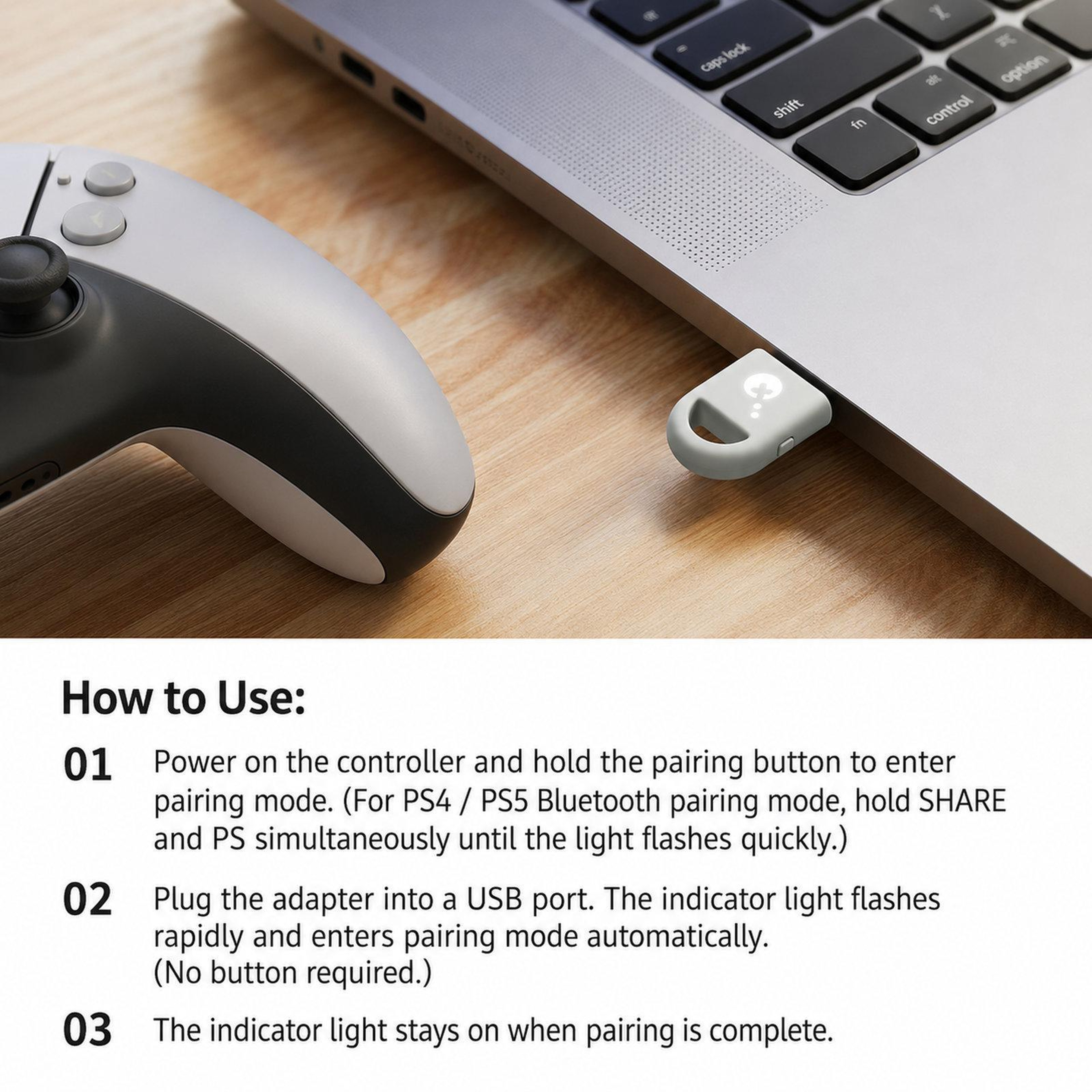 GuliKit Hyperlink Gen 2 Wireless Controller Adapter with 750Hz Polling Rate for PC, Switch & Steam Deck – view 9