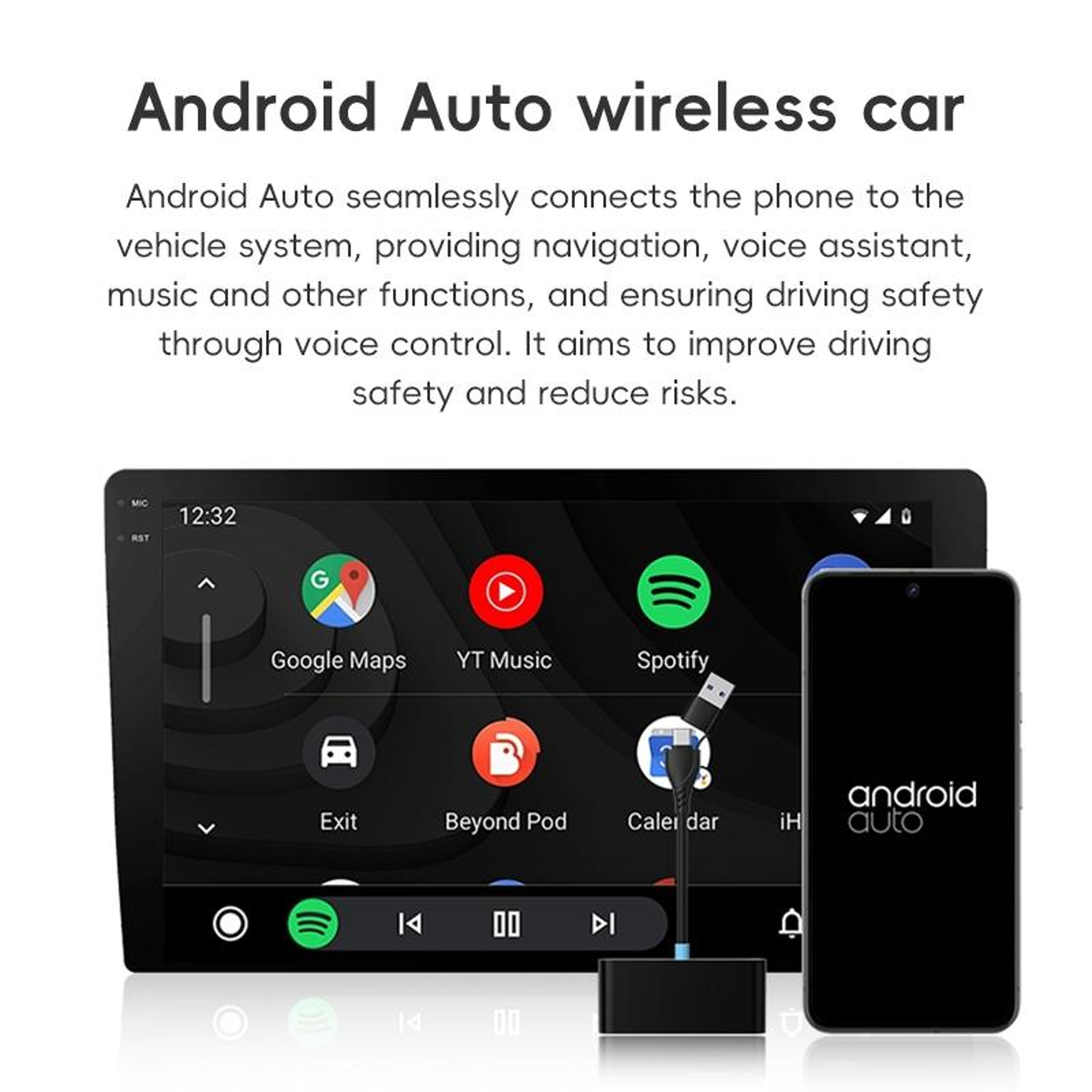 P40 Wireless CarPlay & Android Auto Adapter with AI Voice Control for iPhone and Android – view 9