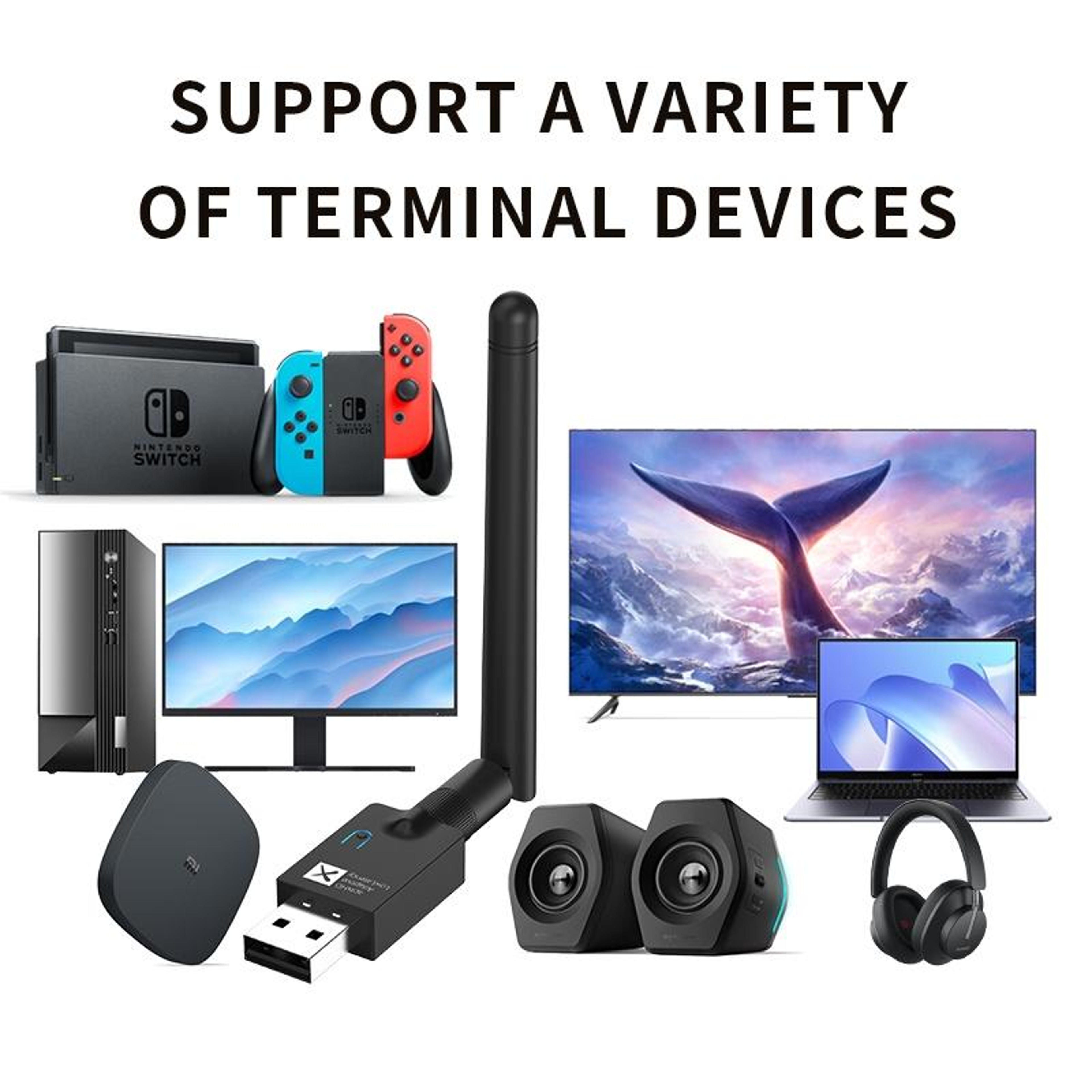 Qualcomm Bluetooth 5.2 Audio Transmitter with aptX Low Latency for TV, PC, PS5 & Mac – view 3
