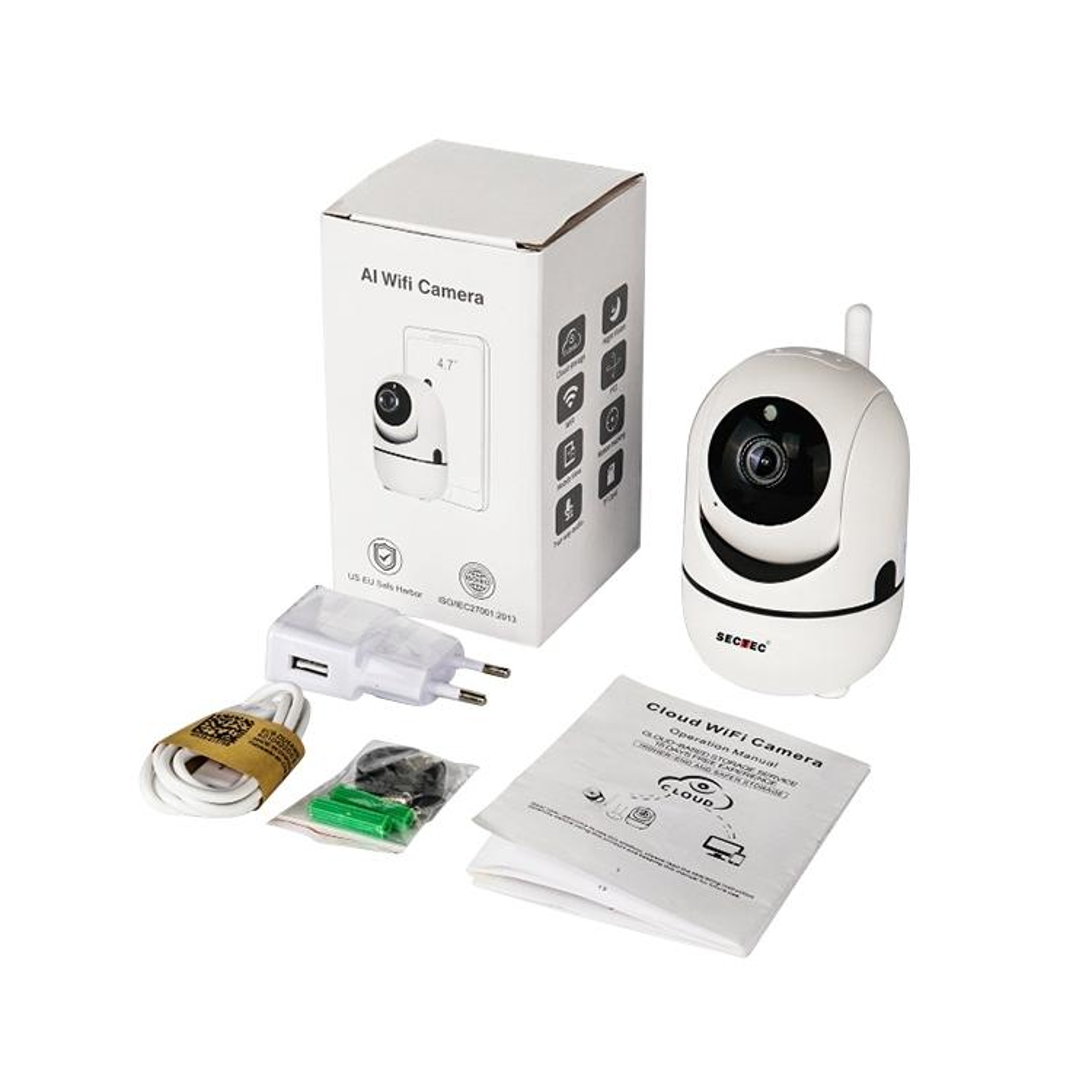 SECTEC 1080P AI Auto Tracking WiFi Security Camera With Pan Tilt Remote Monitoring 8