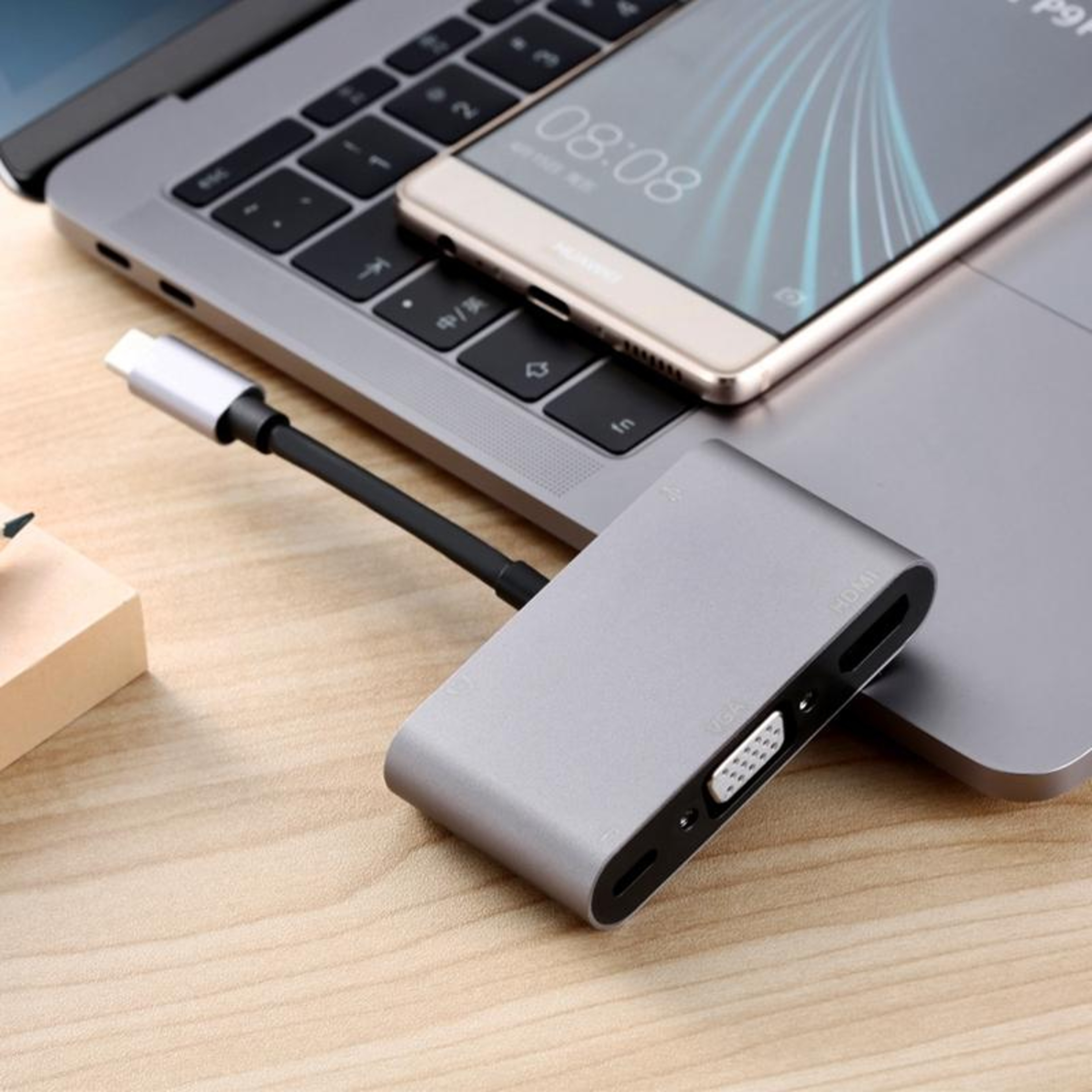 4K USB-C Multiport Hub Adapter with HDMI, VGA, USB 3.0, Audio & PD Charging – view 7