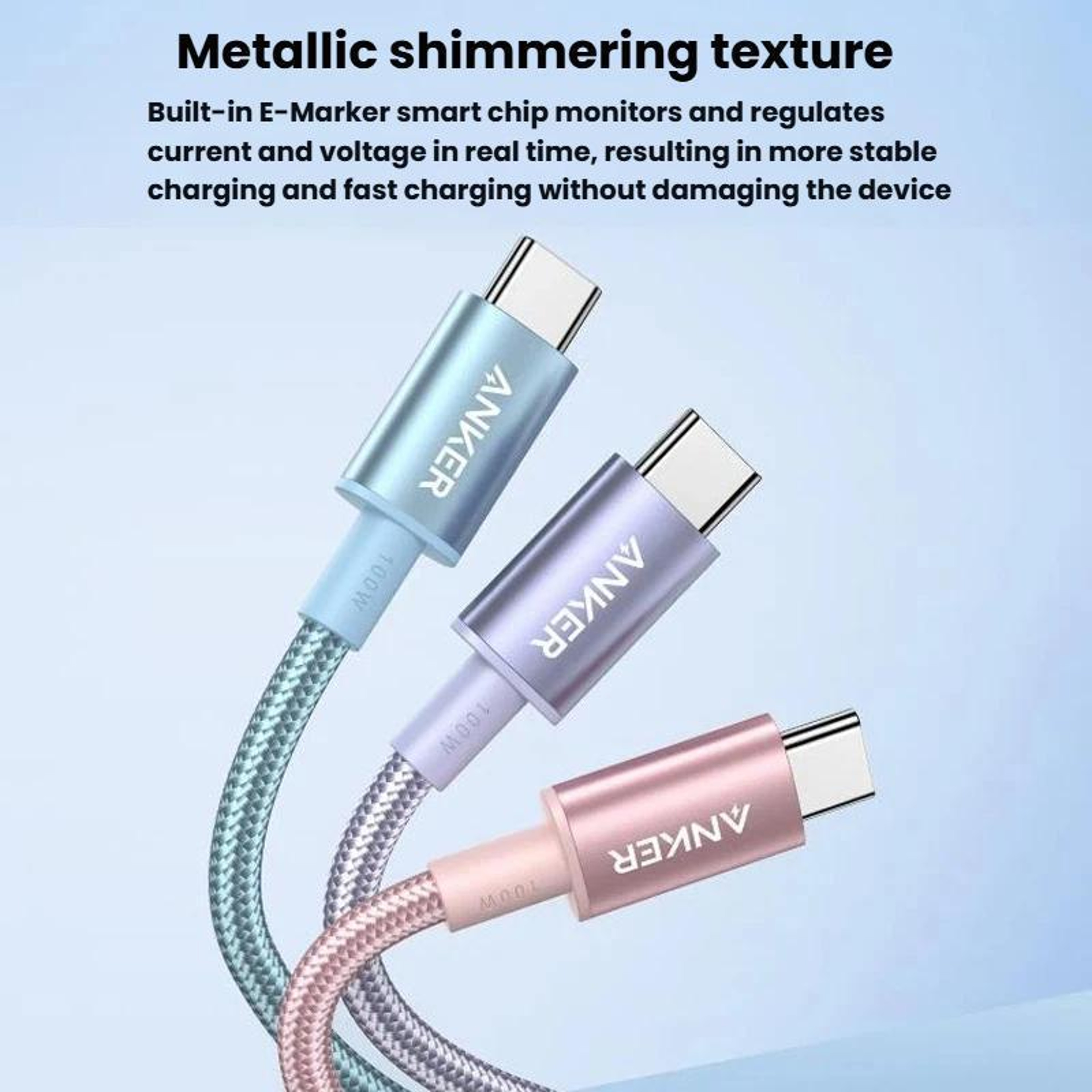 Anker 333 100W USB-C to USB-C Fast Charging Cable 1M Braided Nylon PD Cable – view 3