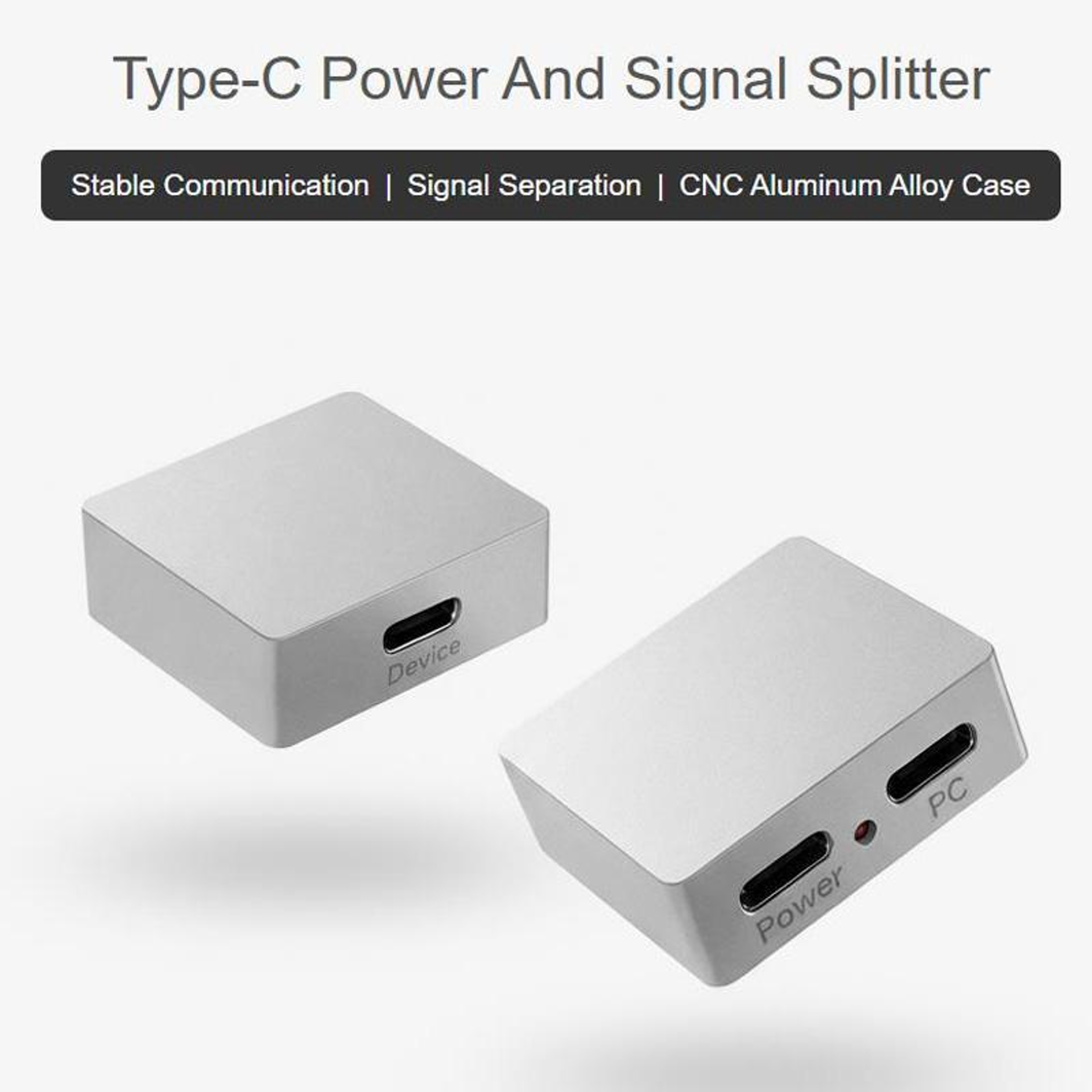 Waveshare USB-C Power & Data Splitter for Raspberry Pi and PiKVM with CNC Aluminum Case – view 2
