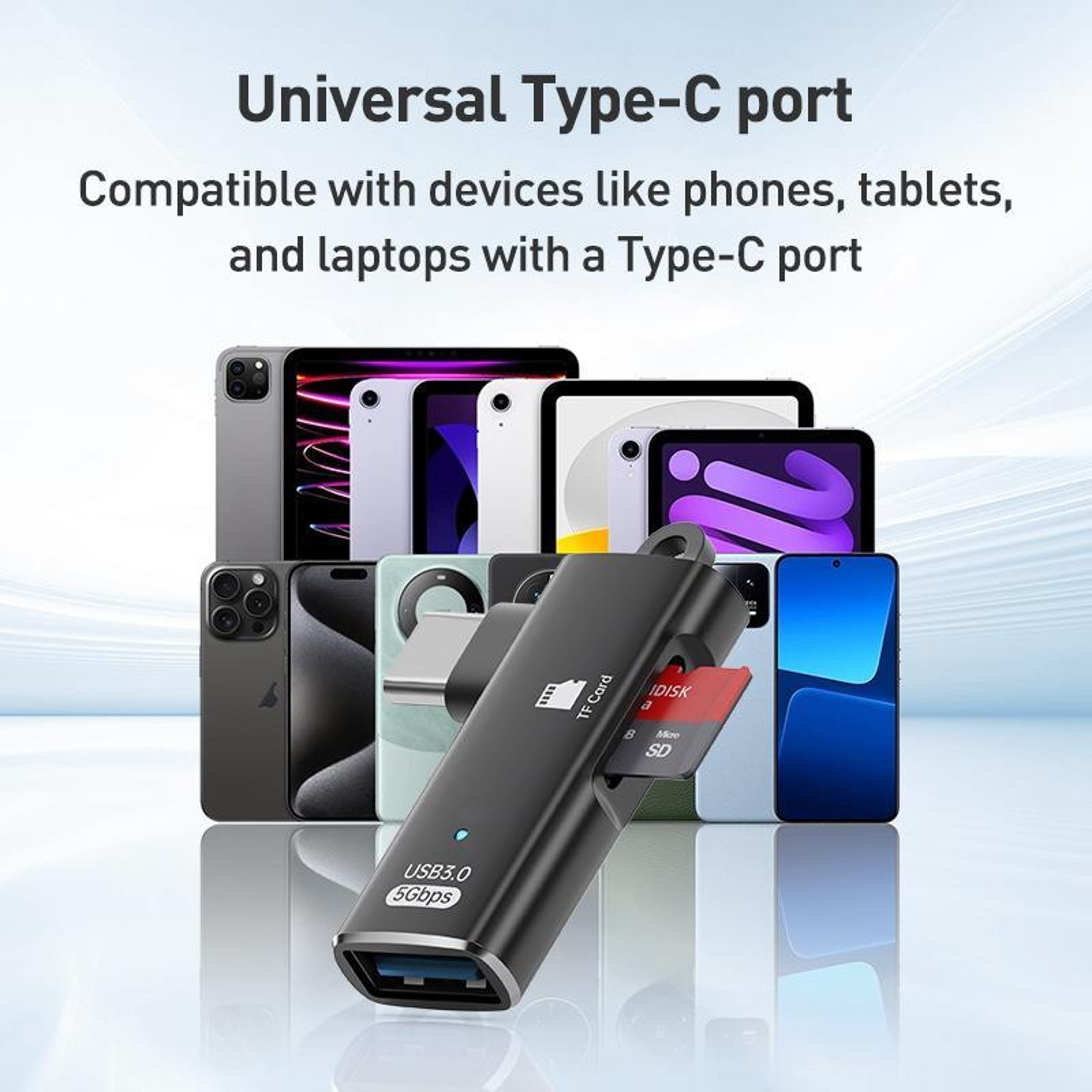 Type-C OTG TF Card Reader & USB 3.0 Adapter for Fast Data Transfer – view 7
