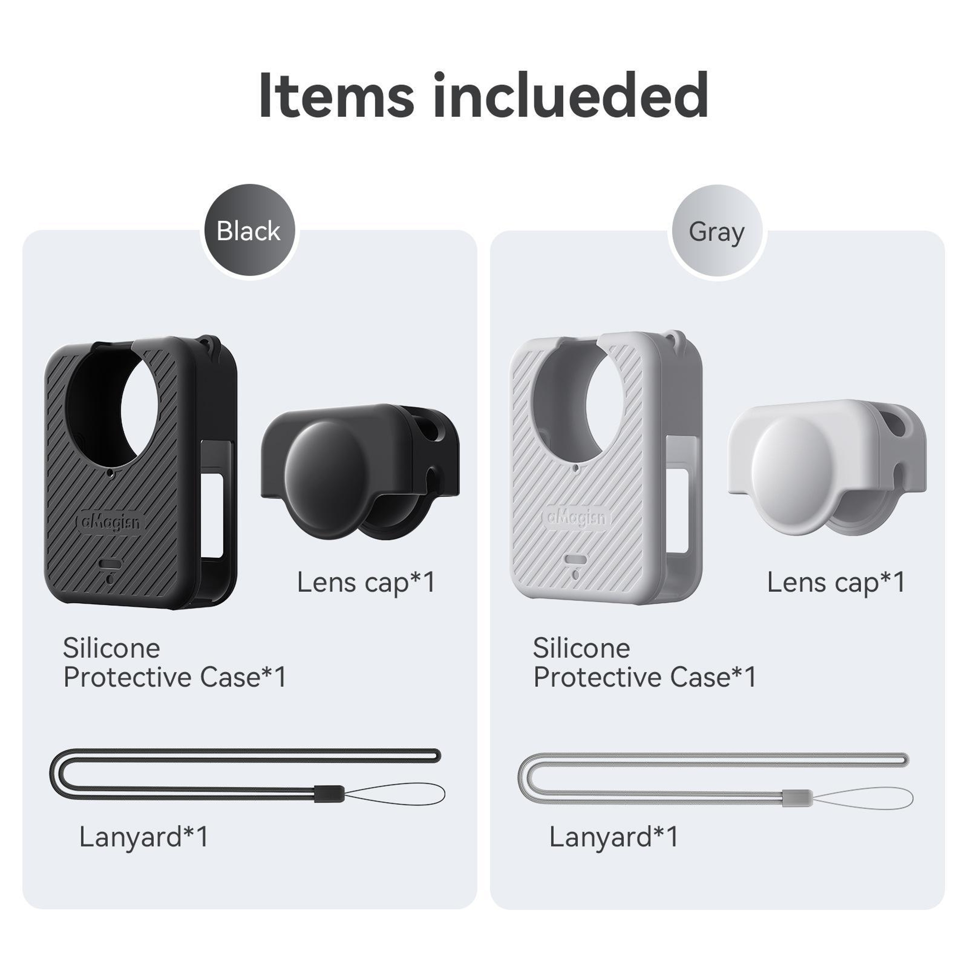 aMagisn DJI Osmo 360 Silicone Protective Case Set with Lens Cap & Neck Lanyard – view 4