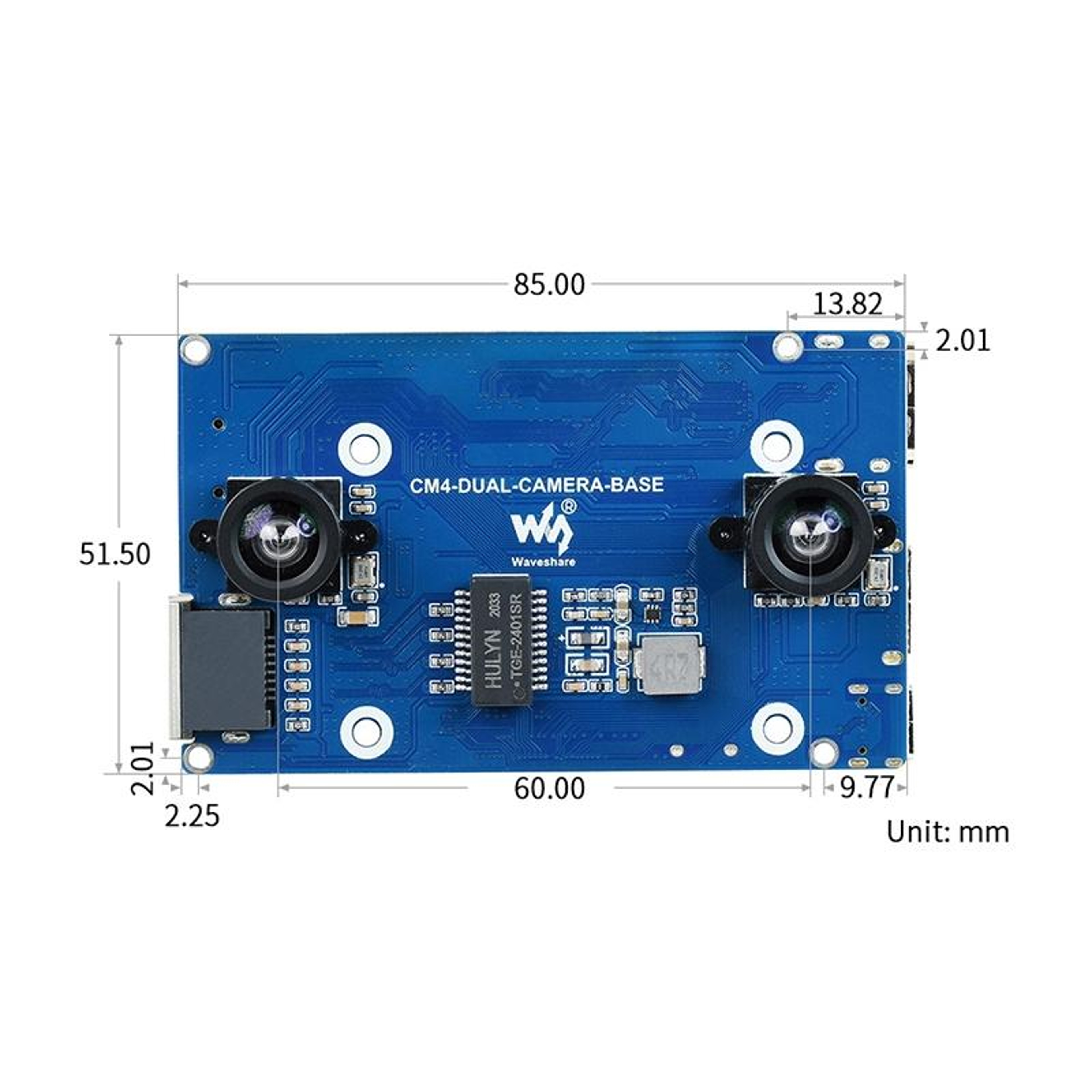Waveshare CM4 Stereo Vision Camera Board with Dual 8MP IMX219 Cameras & Interface Expander – view 8