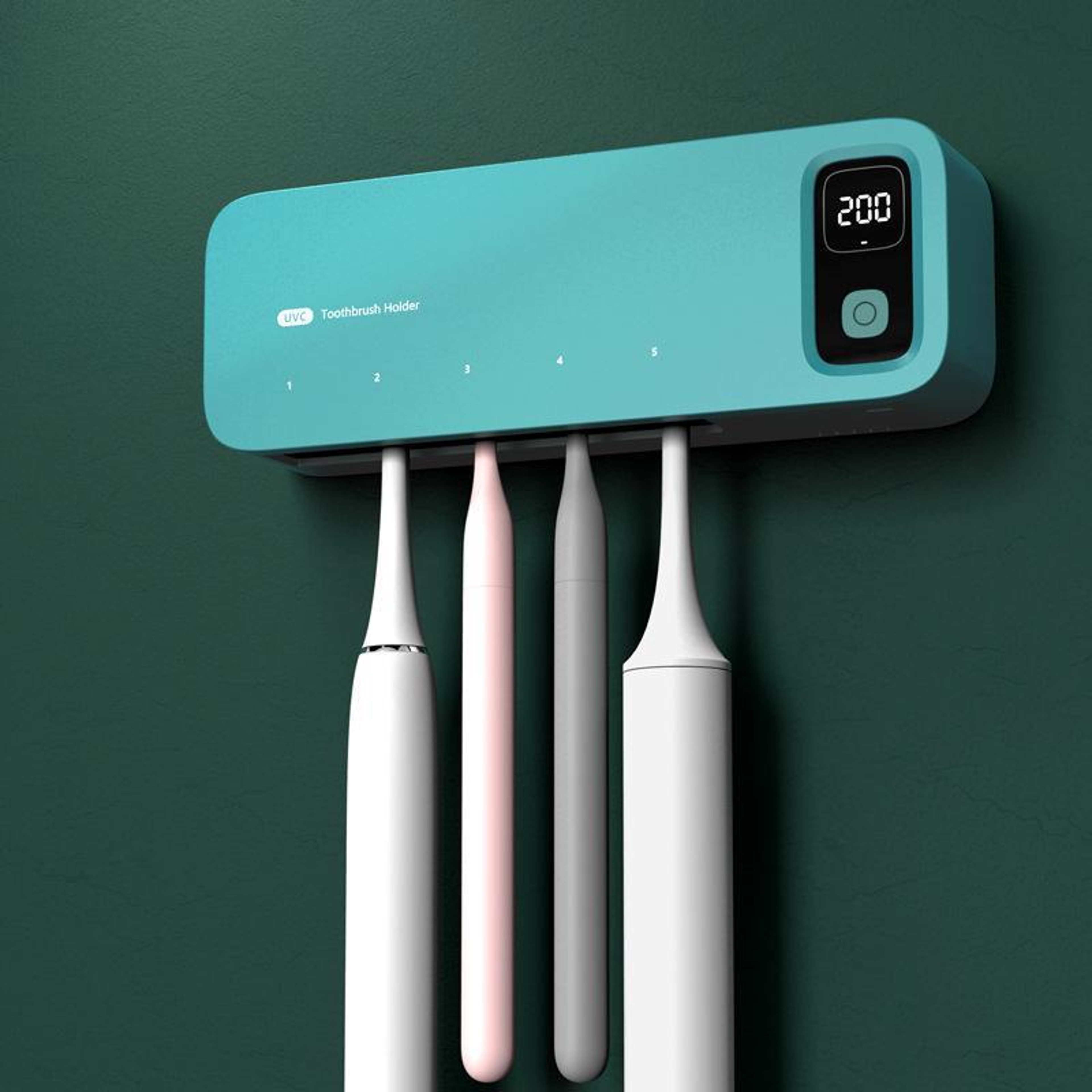 PureDry UV Toothbrush Sanitizer Holder & Automatic Drying Bathroom Rack – view 8