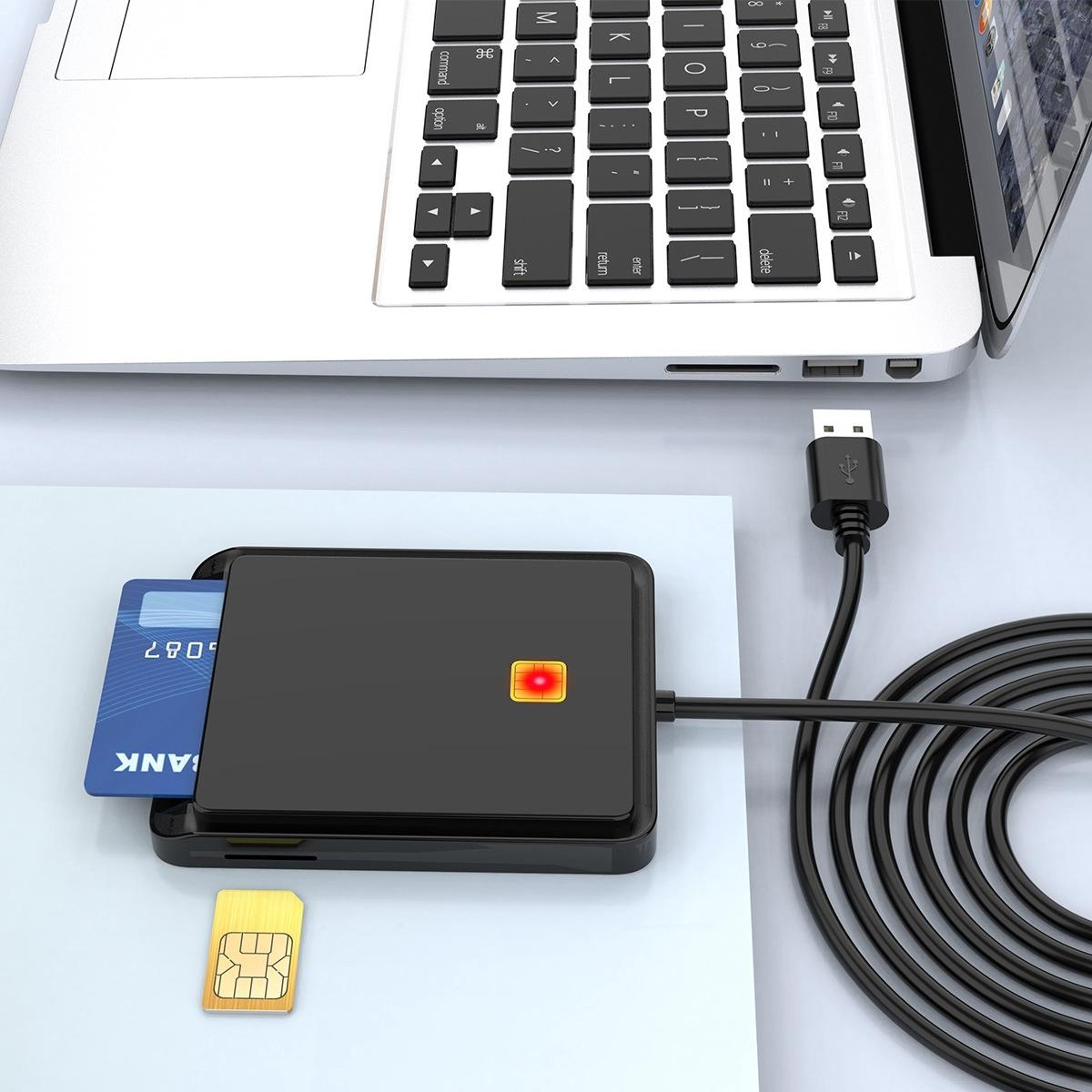 Rocketek CR317 USB Smart Card Reader with SIM & CAC Dual Slot for ID Card Access – view 6