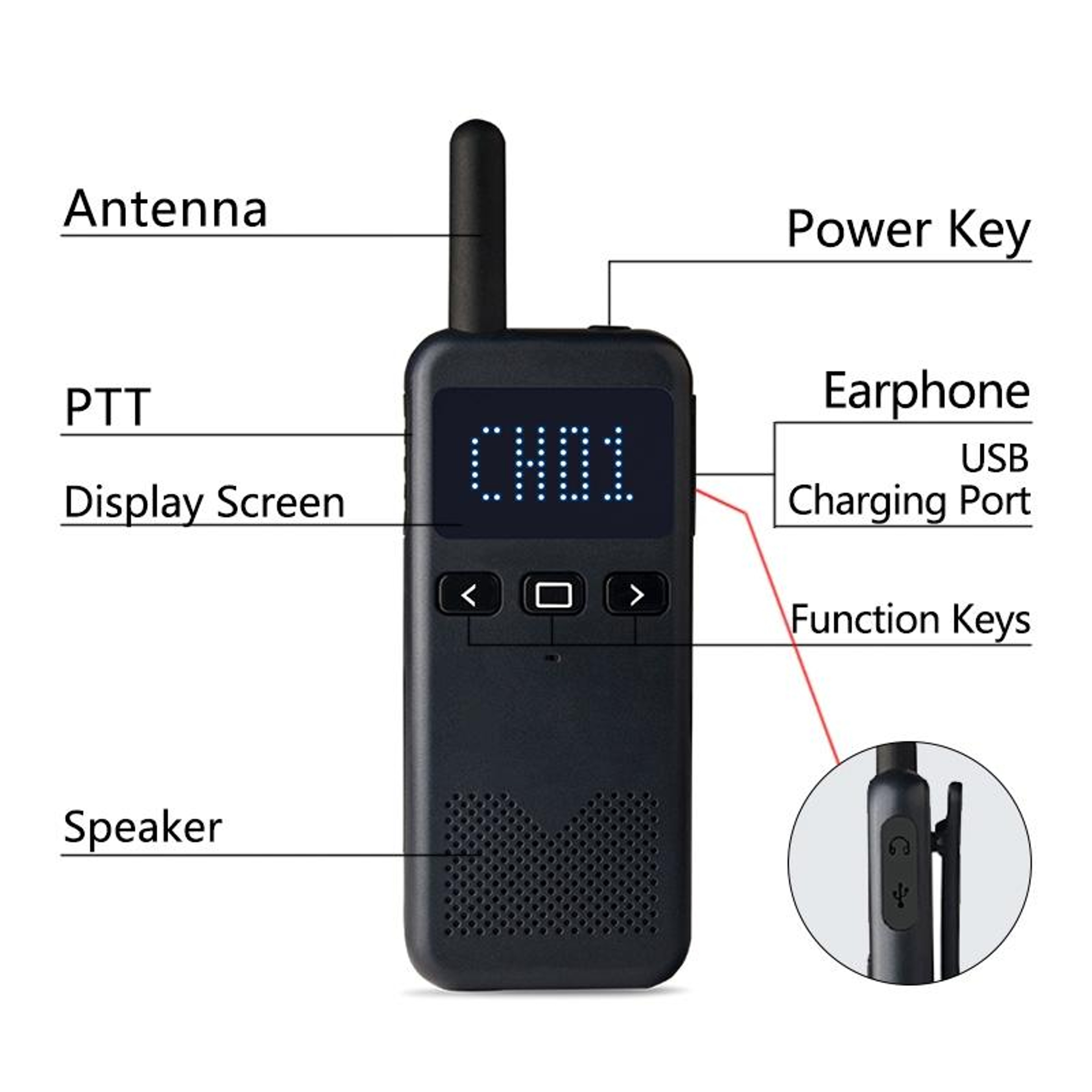 KSUN X-30 M2 Mini Walkie Talkie 8W Long Range Two Way Radio with 4000mAh Battery – view 3