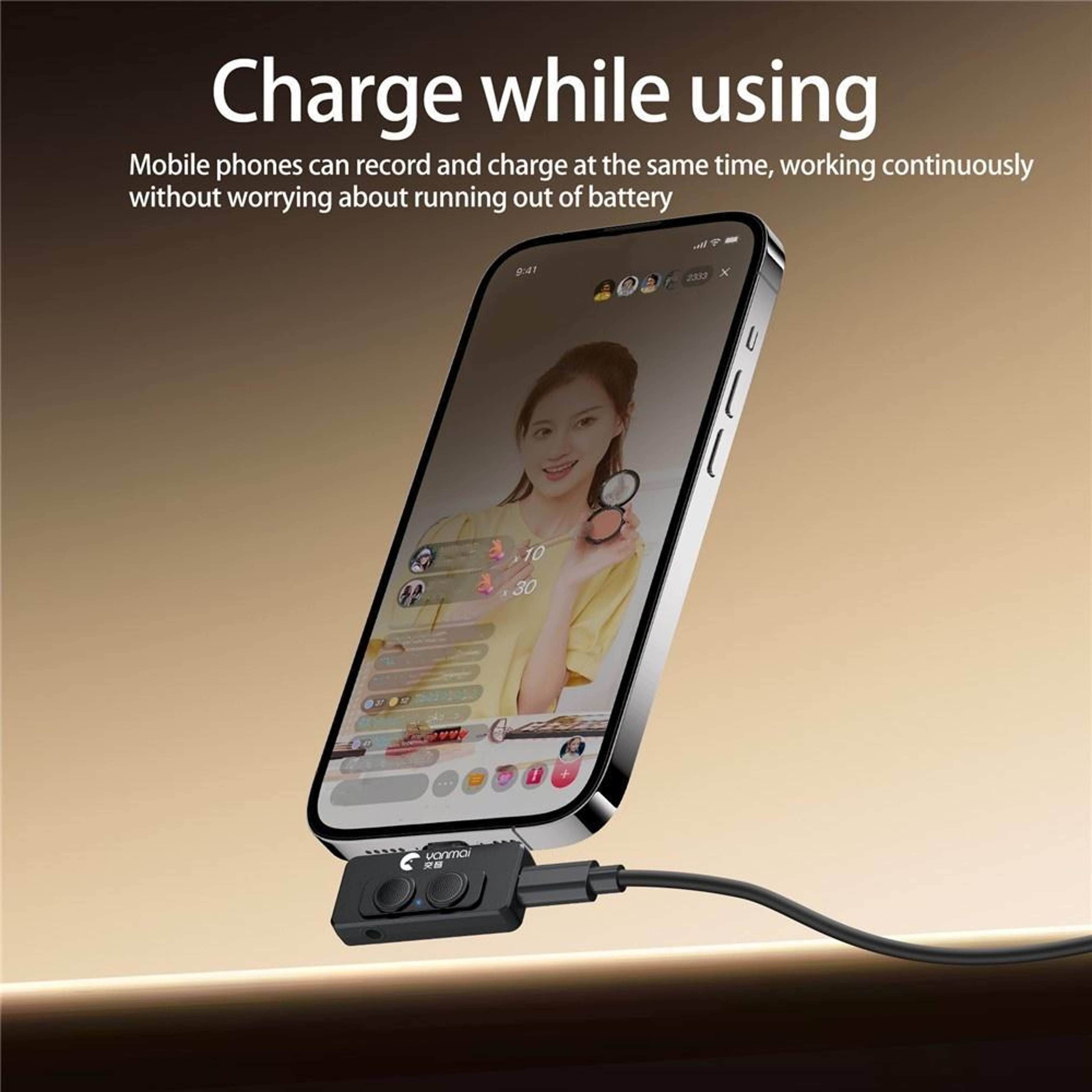 YANMAI R6 USB-C Mini Microphone with AI Noise Cancellation for Vlogging & Recording – view 9