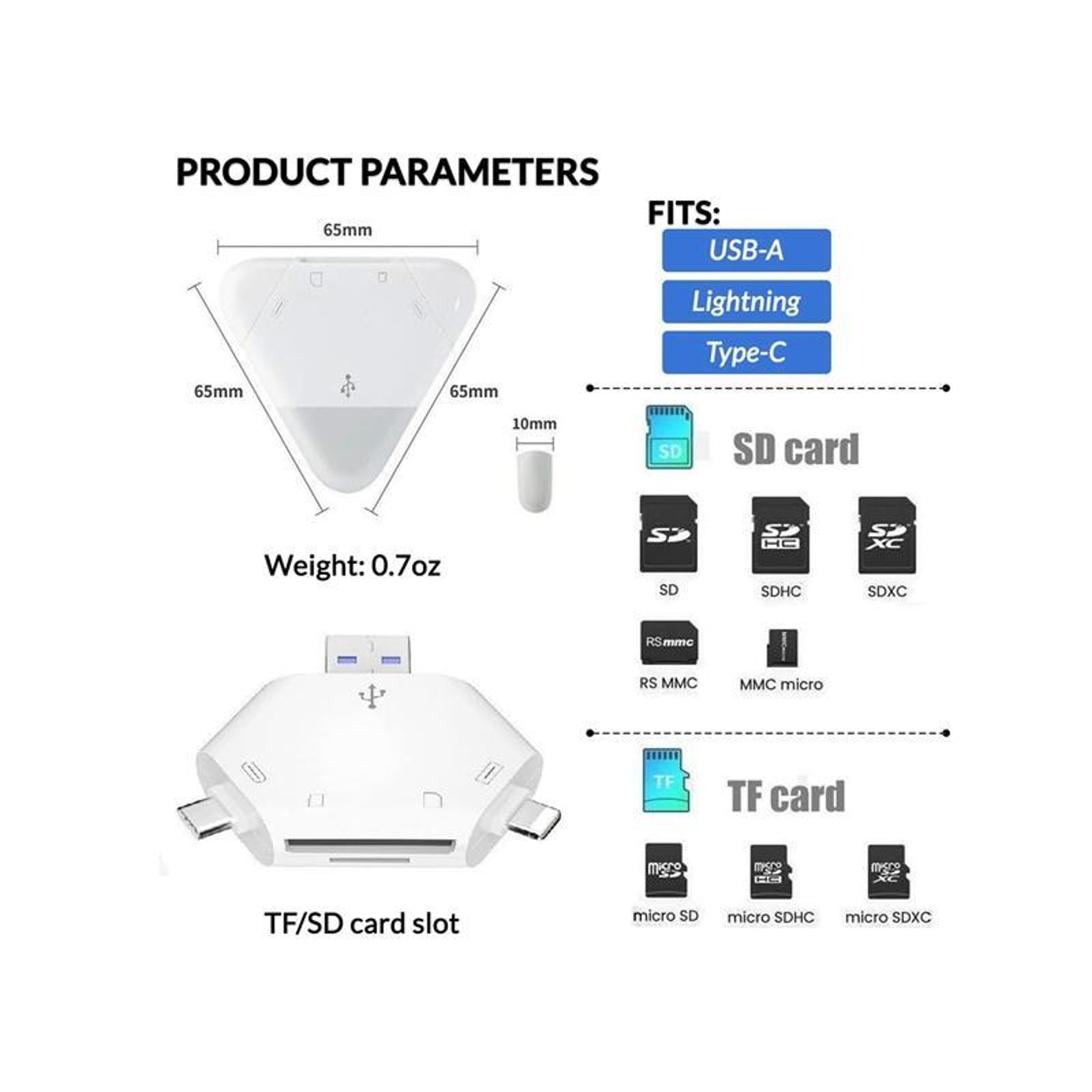 Magnetic USB C SD Card Reader USB 3.0 Multi Function Type C SD TF Memory Card Reader – view 5