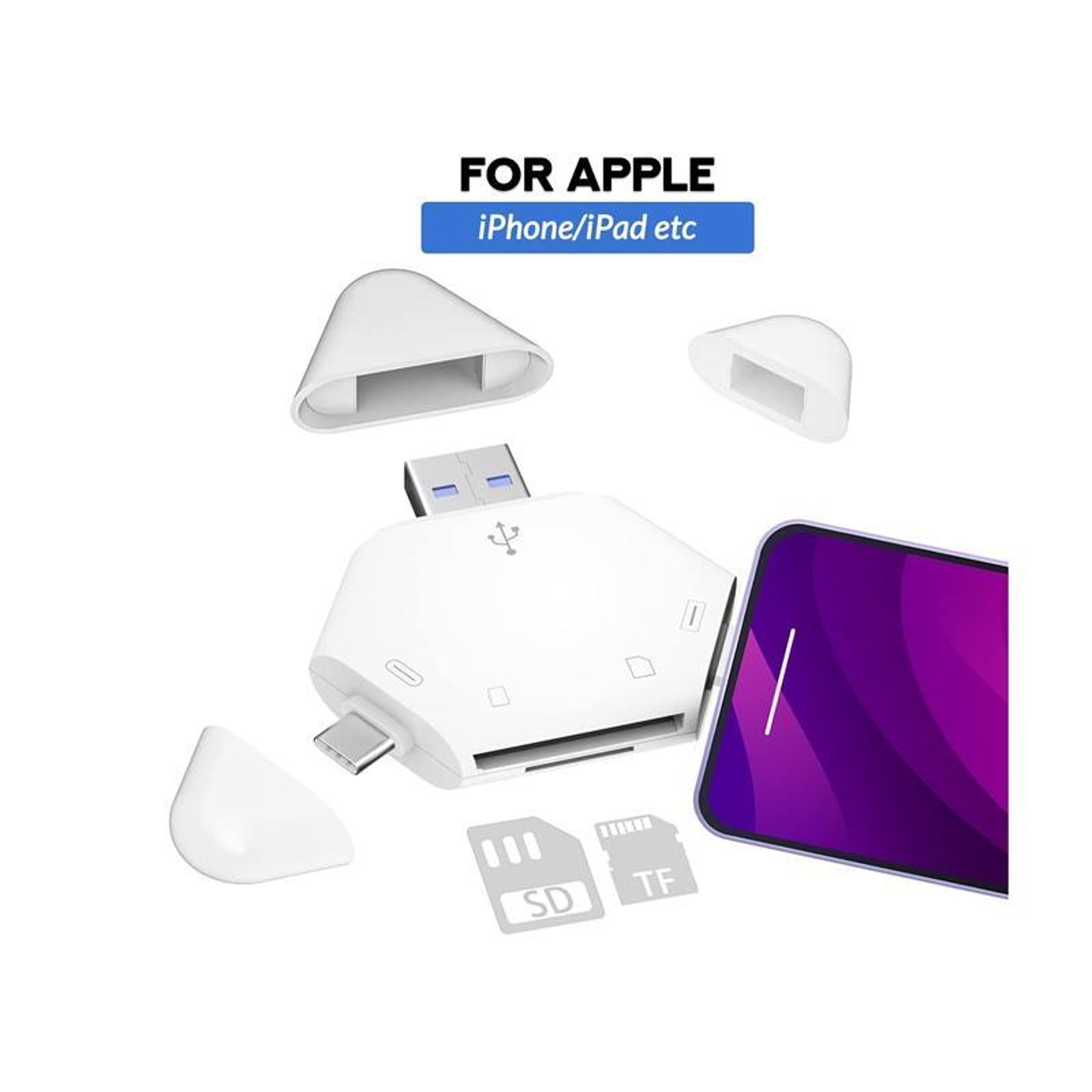 Magnetic USB C SD Card Reader USB 3.0 Multi Function Type C SD TF Memory Card Reader – view 6