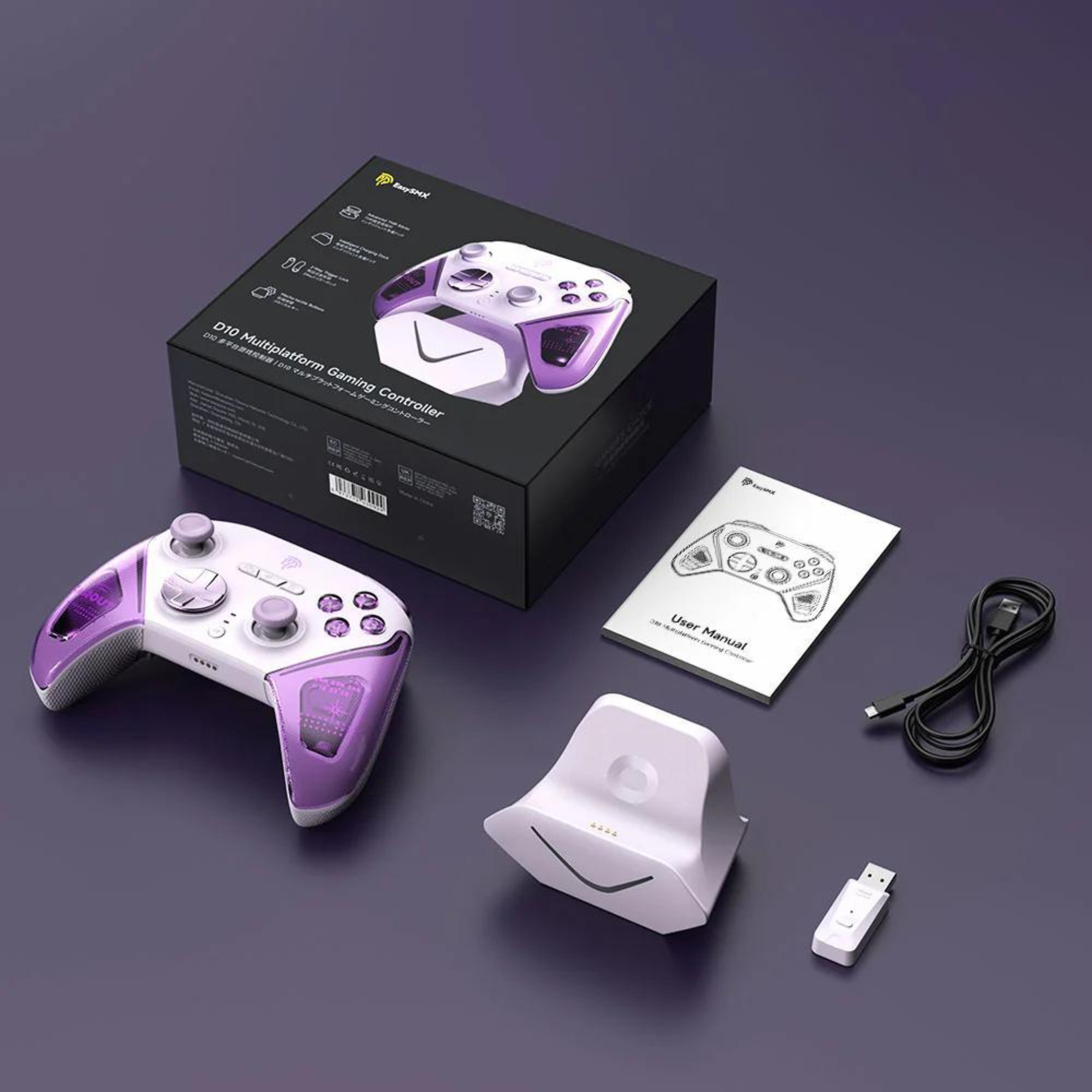 EasySMX D10 Wireless Gaming Controller With TMR Joysticks And Charging Dock For PC Switch Phone Ste 4